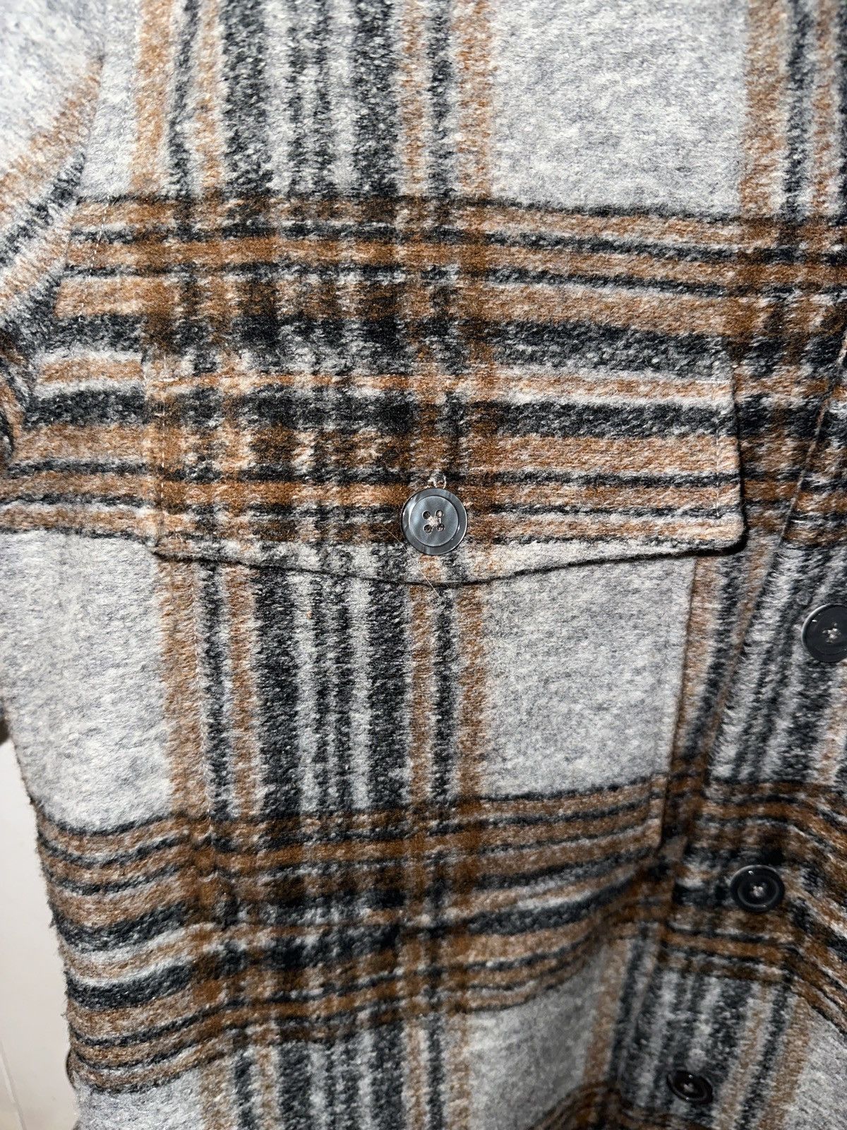 Allsaints Gray & Brown ALLSAINTS Overcoat Size US L / EU 52-54 / 3 - 3 Thumbnail