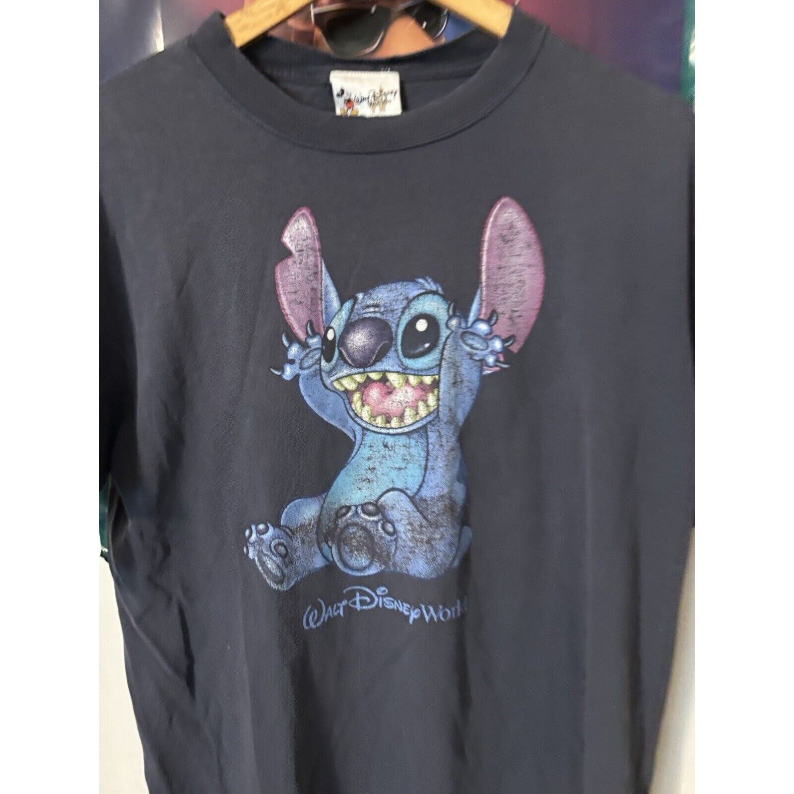 Vintage Lilo Stitch walt disney world faded tshirt navy blue