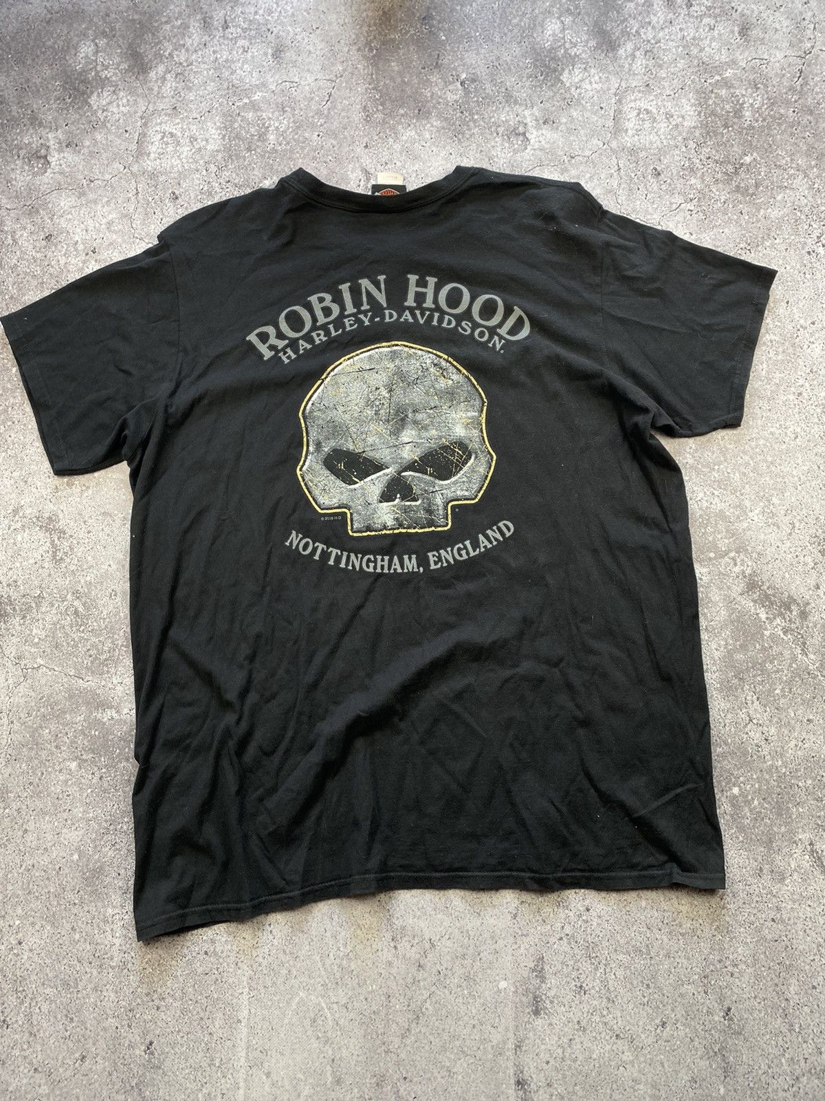 Harley Davidson × Vintage Crazy vintage 90’s faded black Harley Davidson skull t-shirt Size US XL / EU 56 / 4 - 5 Thumbnail