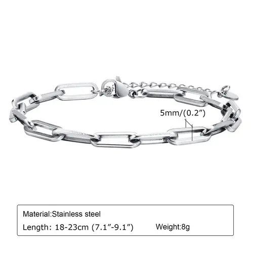 VIBE 5mm Silver Rectangle Chain bracelet Size ONE SIZE - 6 Thumbnail