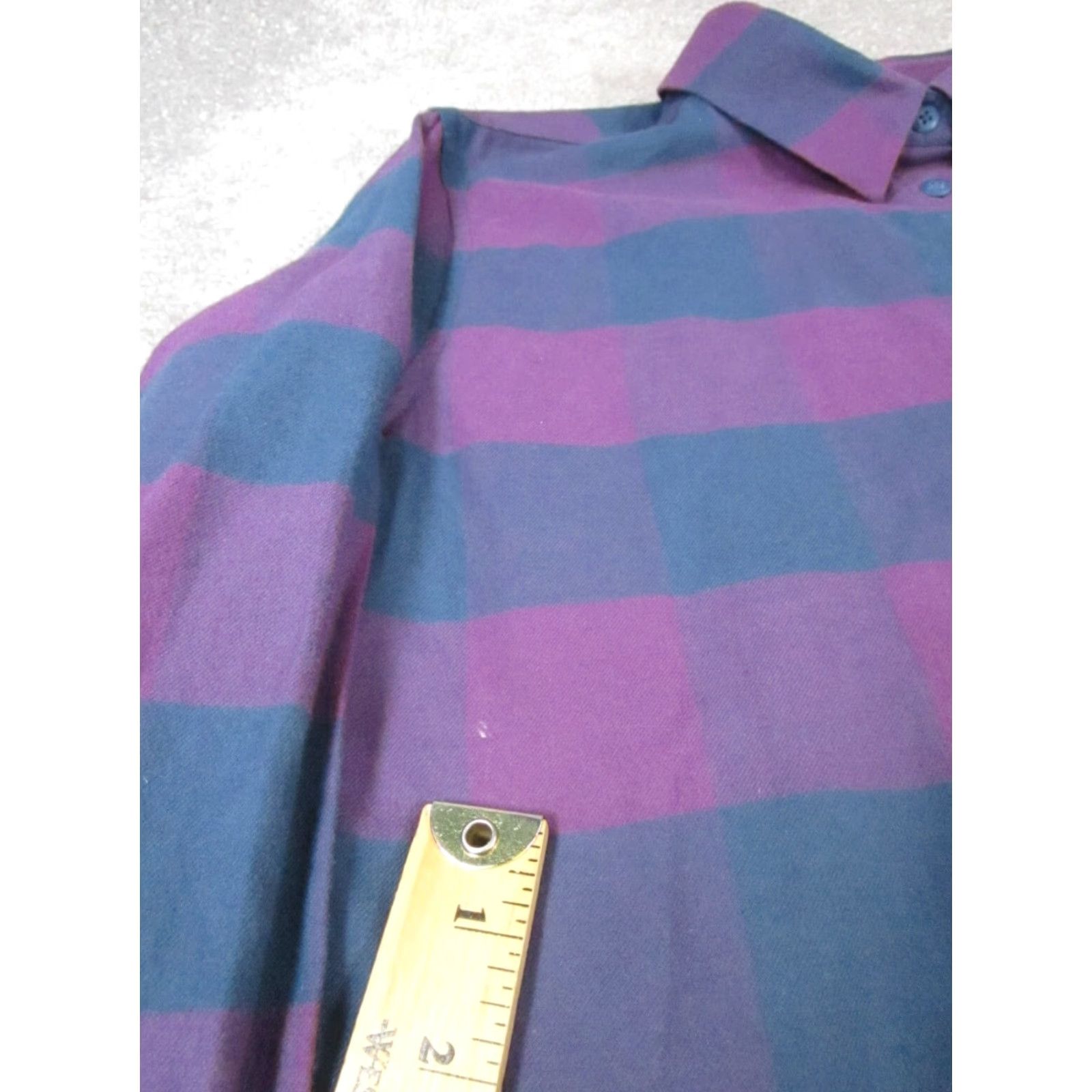 Lululemon Lululemon Full Day Ahead Shirt Womens 10 Purple Blue Cotton Flannel Button Up Shirt Womens 10 Purple Blue Cotton Flannel Button Up Size L / US 10 / IT 46 - 5 Thumbnail