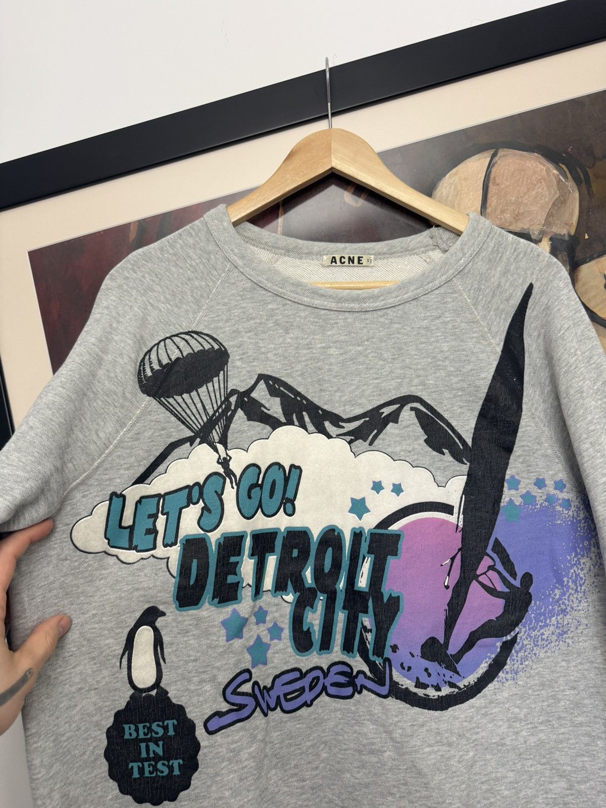 Acne Studios Acne Studios SS13 Collage Detroit sweatshirt city surf grey Size US L / EU 52-54 / 3 - 2 Thumbnail