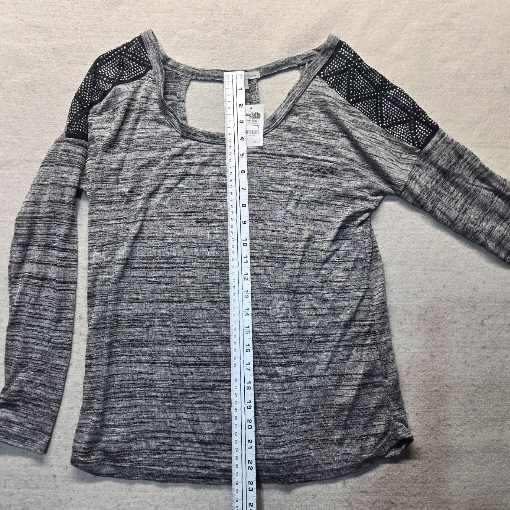 Vintage NEW CHARLOTTE RUSSE Shirt Top Gray Long Sleeve Size S Small Women's Size S / US 4 / IT 40 - 6 Thumbnail
