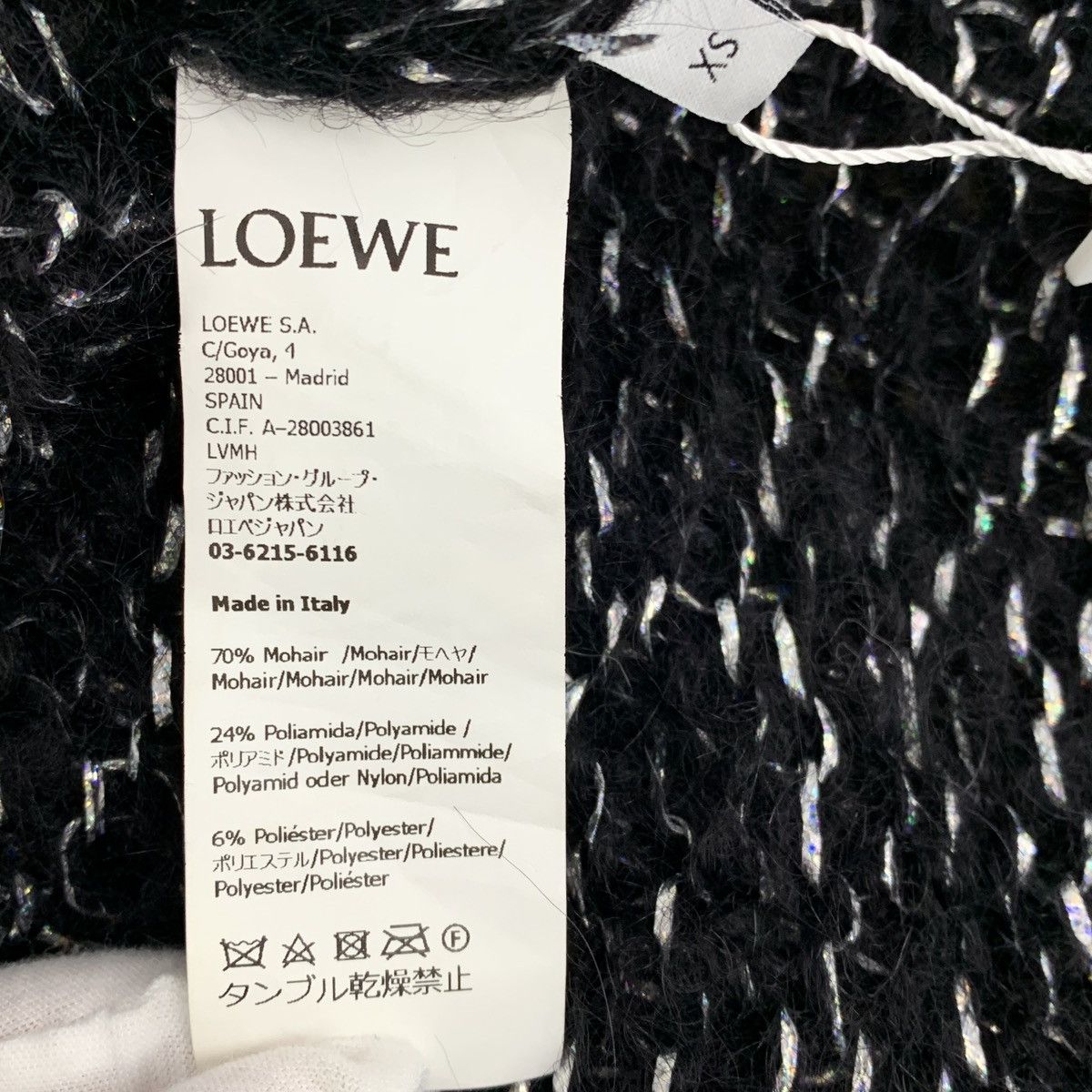 Loewe Loewe Black Mohair Crew Neck Long Sleeve Knit Sweater K26WX Size XS / US 0-2 / IT 36-38 - 6 Thumbnail