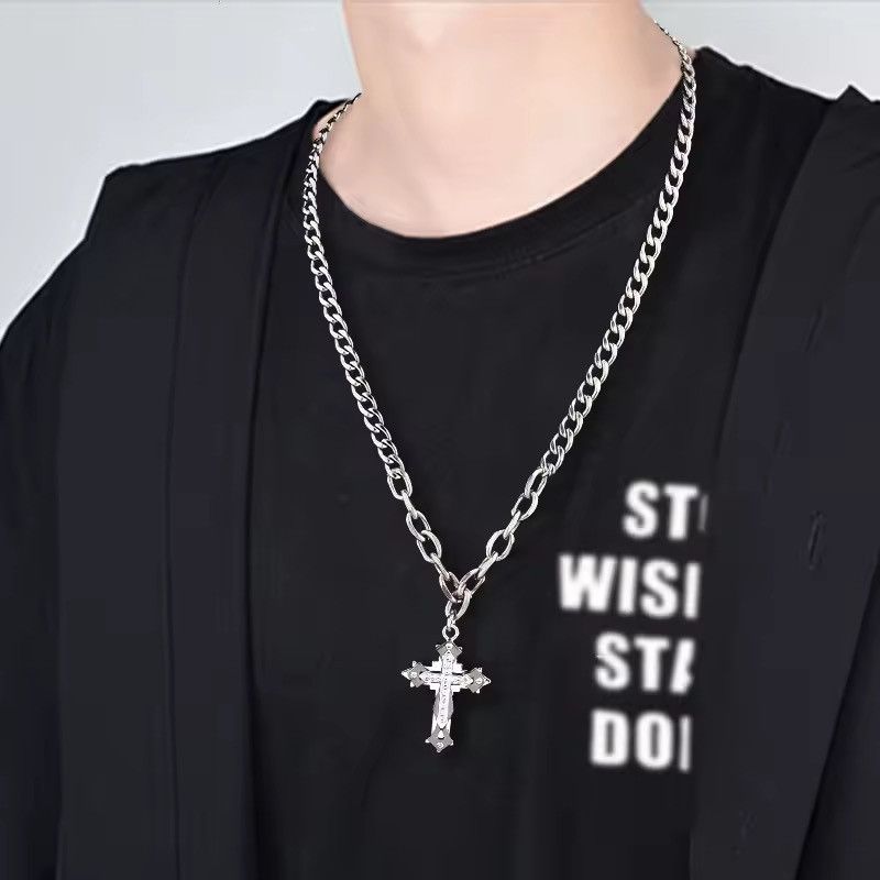 Japanese Brand Gothic Cross Necklace - Y2K Goth Pendant Size ONE SIZE - 3 Thumbnail