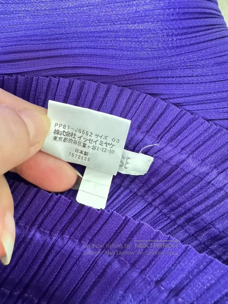 Issey Miyake Issey Miyake size:3 Purple Flared Midi Skirt Size 31" - 3 Thumbnail