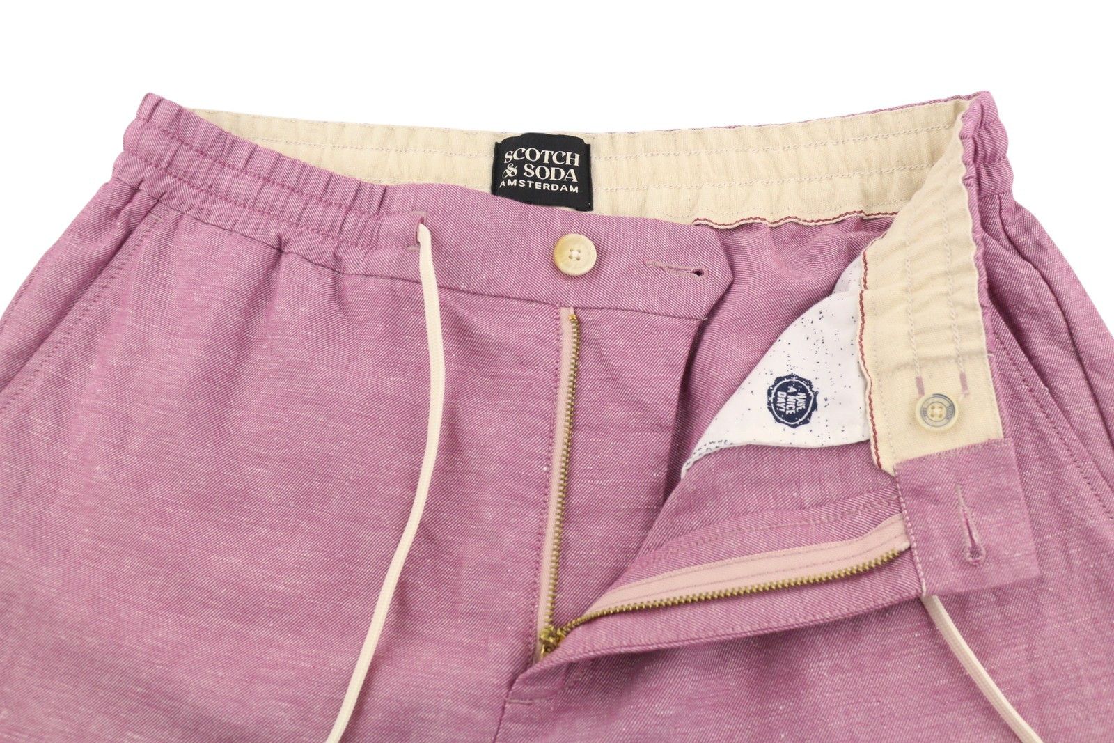 Scotch & Soda W32 Purple Melange Zip Fly Drawstring Waist Shorts 91026 Size US 32 / EU 48 - 5 Thumbnail