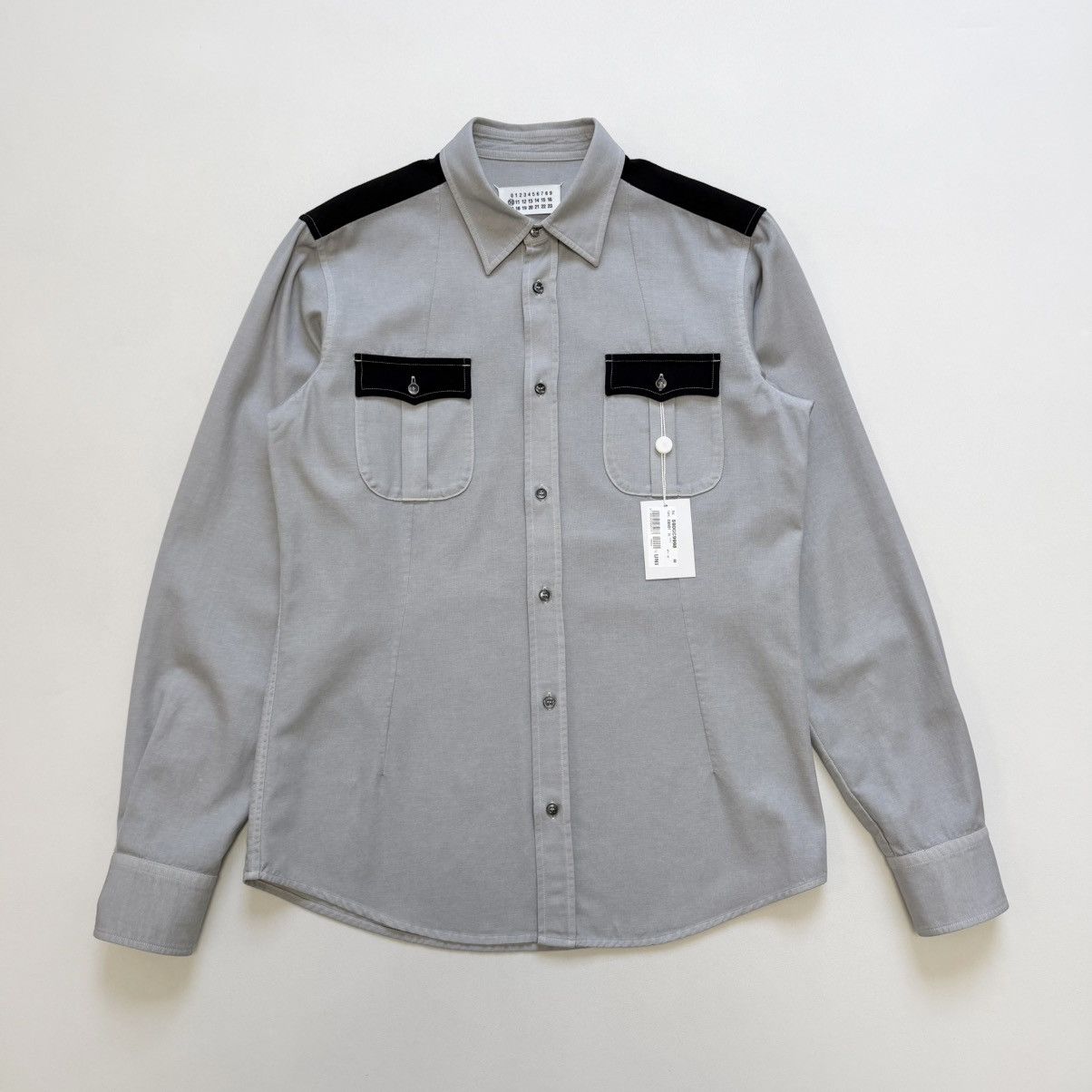 Maison Margiela A/W 11 Sample Light Grey Cotton Western Shirt Size US M / EU 48-50 / 2 - 1 Thumbnail