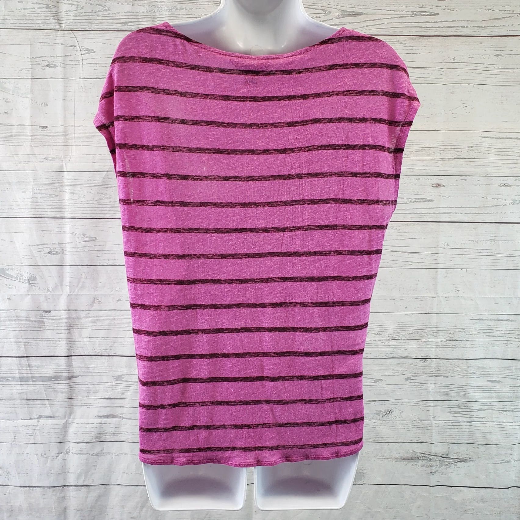 Tommy Bahama Tommy Bahama Womens Linen Top Sz Small Pink Stripe Front Tie Size S / US 4 / IT 40 - 4 Thumbnail