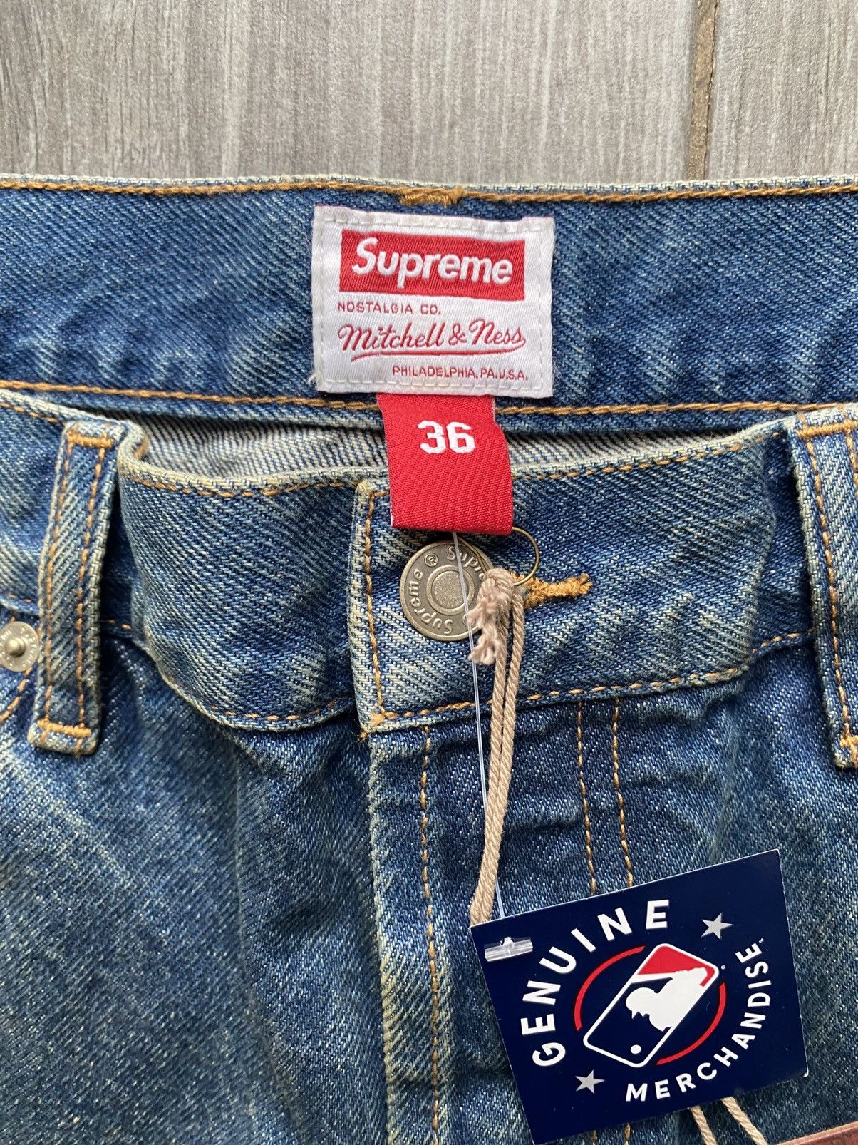 Supreme Supreme Mitchell & Ness Atlanta Braves Loose Fit Jean 36 Size US 36 / EU 52 - 6 Thumbnail
