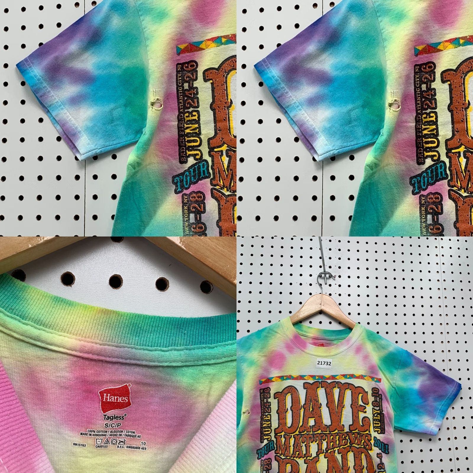 Hanes Dave Matthews Band Shirt Tie Dye 2011 Adult Small Music Rock TEE 17x26 Size US S / EU 44-46 / 1 - 9 Thumbnail