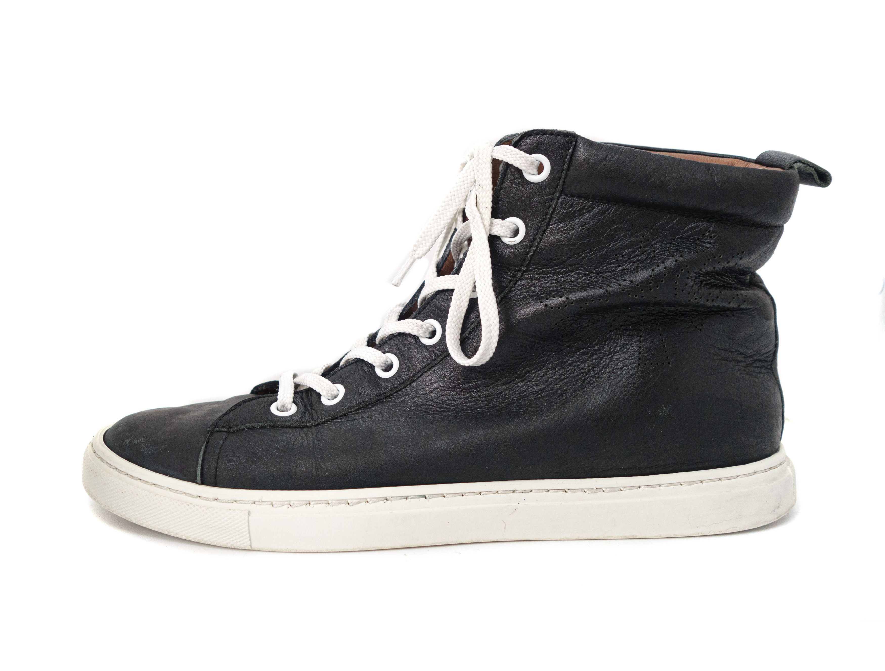 Mulberry Perforated Logo Leather Hi-Top Sneakers Size US 9 / IT 39 - 2 Thumbnail
