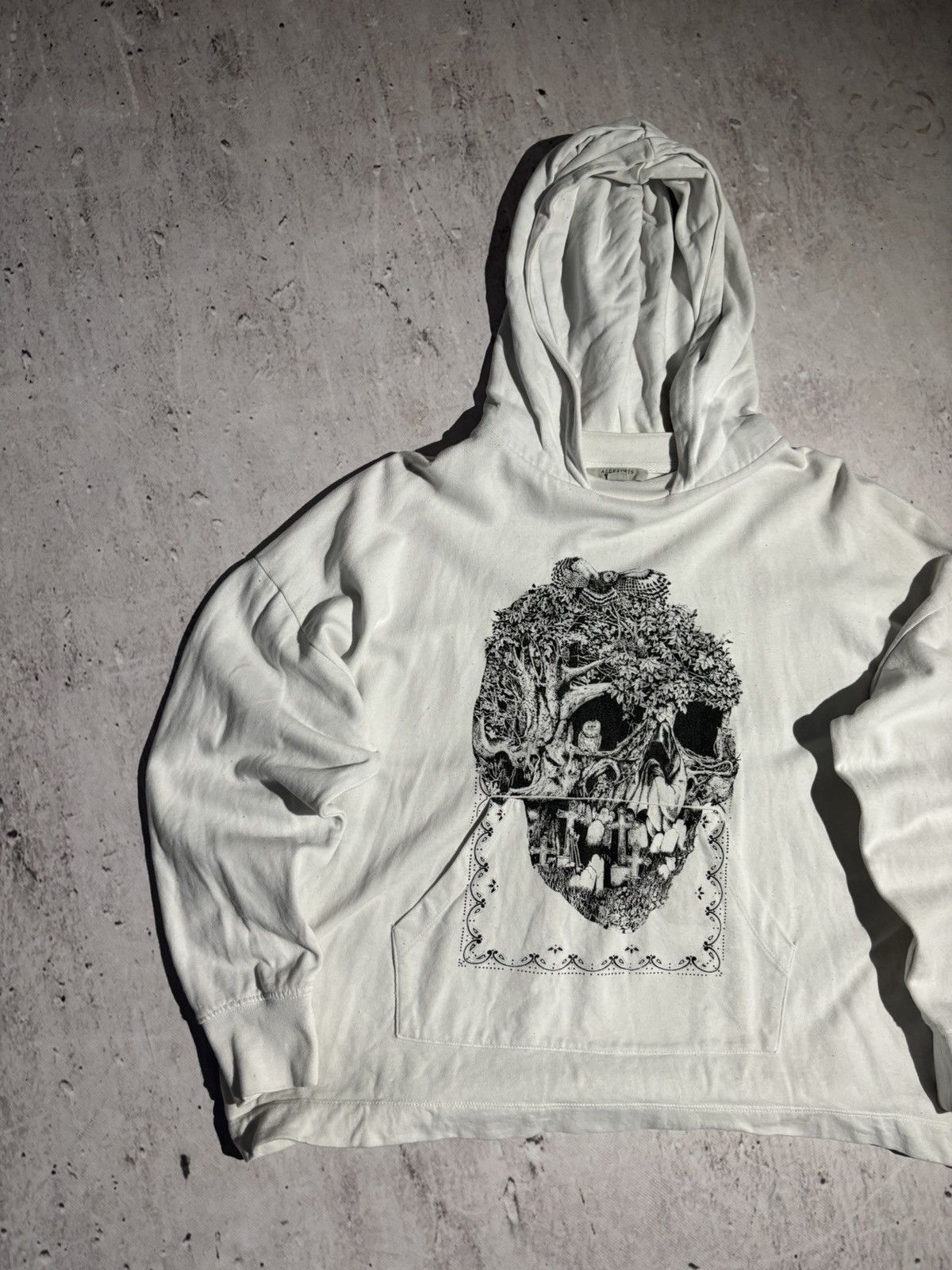Allsaints Japan Style Boxy Avant Garde Skull Allsaints 2000s Hoodie Size US M / EU 48-50 / 2 - 2 Thumbnail