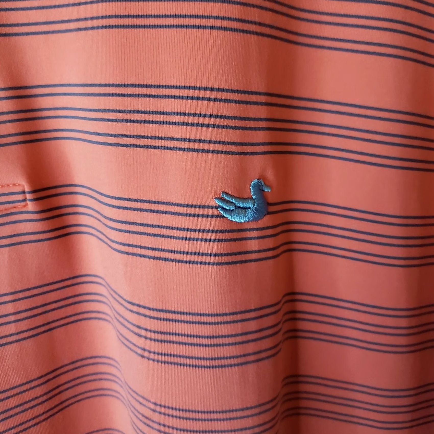 Vintage Southern Marsh Polo Shirt Coral Blue Striped Short Sleeve Men's L Regular Breathable Stretch Embroidered Logo Shirt Navy? Size US L / EU 52-54 / 3 - 4 Thumbnail