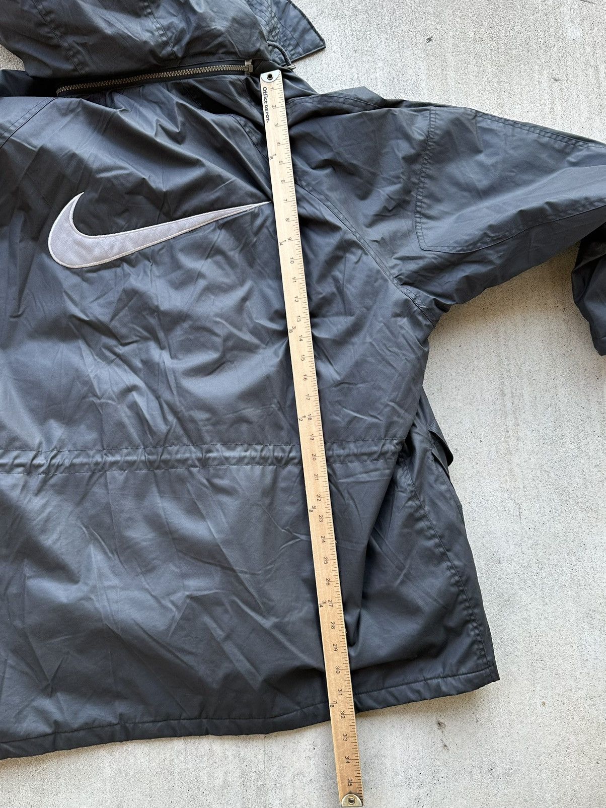 Nike × Vintage Vintage Nike Jacket Bomber Semi Trench Big Swoosh 90s Size US XXL / EU 58 / 5 - 12 Thumbnail