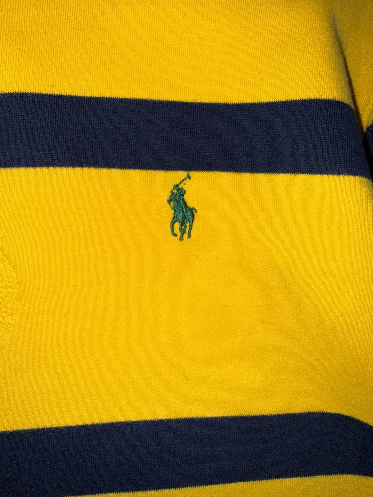 Polo Ralph Lauren Polo Ralph Lauren Yellow & Navy Striped Rugby Shirt Size US L / EU 52-54 / 3 - 3 Thumbnail