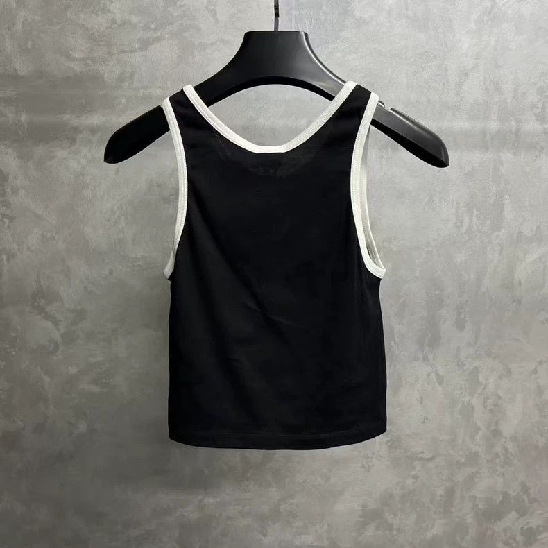Celine Celine Black Logo Print Crop Tank Top Size M / US 6-8 / IT 42-44 - 6 Thumbnail