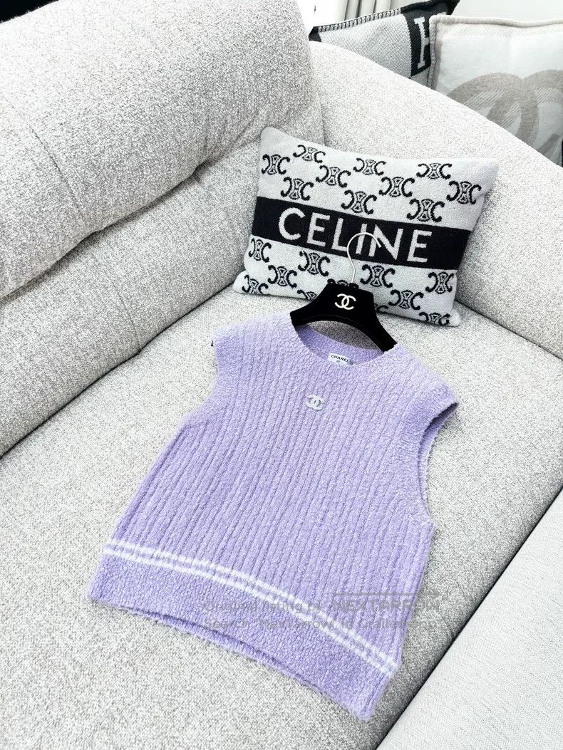 Chanel Chanel 22P spring and summer taro purple vest Size XS / US 0-2 / IT 36-38 - 2 Thumbnail