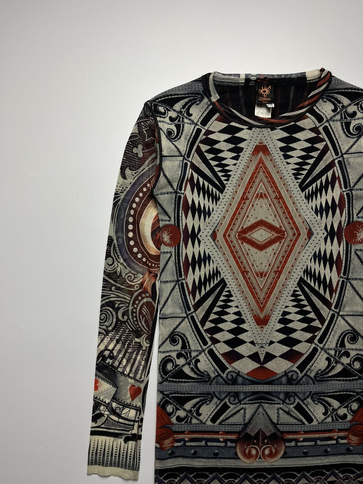 Jean Paul Gaultier Archival Jean Paul Gaultier Geometric/Sunburst Mesh L/S Top Size XS / US 0-2 / IT 36-38 - 3 Thumbnail