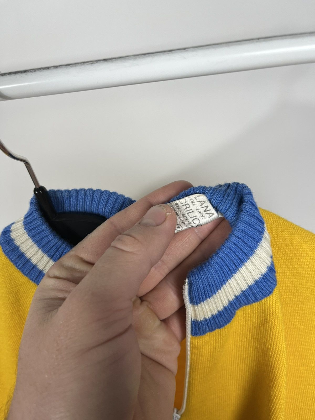 Other Vintage Flexpol Wool Cycling Jersey Yellow Blue Zip Size 48 Size US M / EU 48-50 / 2 - 12 Thumbnail