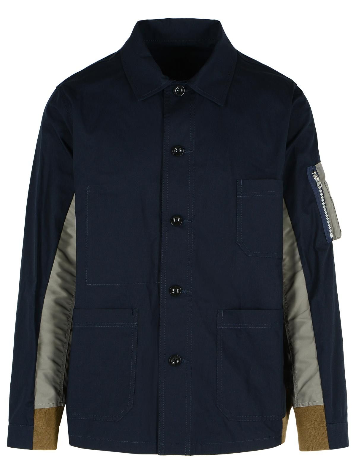 SACAI 'Oxford' Navy Cotton Blend Jacket