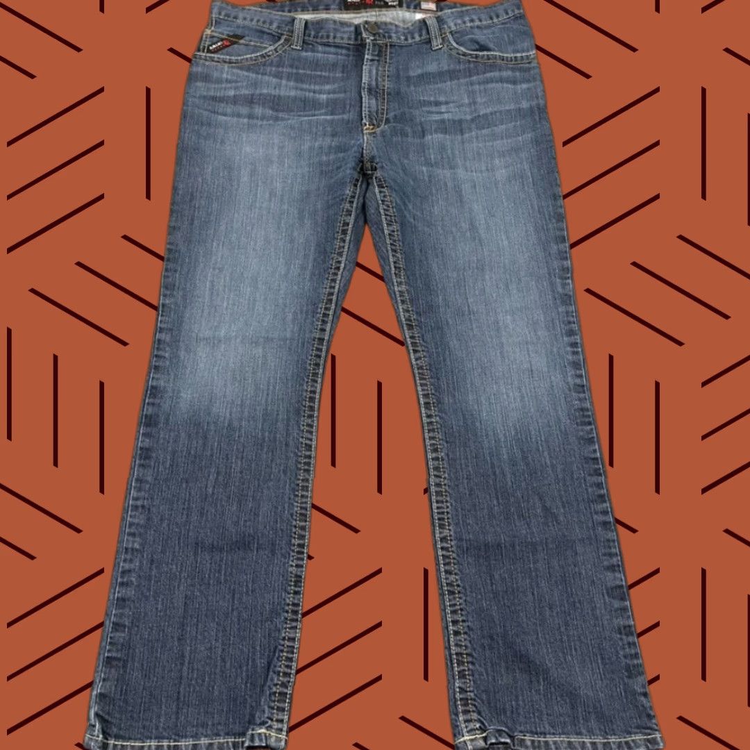Ariat Ariat FR M4 Jeans Mens 40 x 33 Relaxed Boot Blue Denim Workwear Cowboy Western Size US 40 / EU 56 - 1 Thumbnail