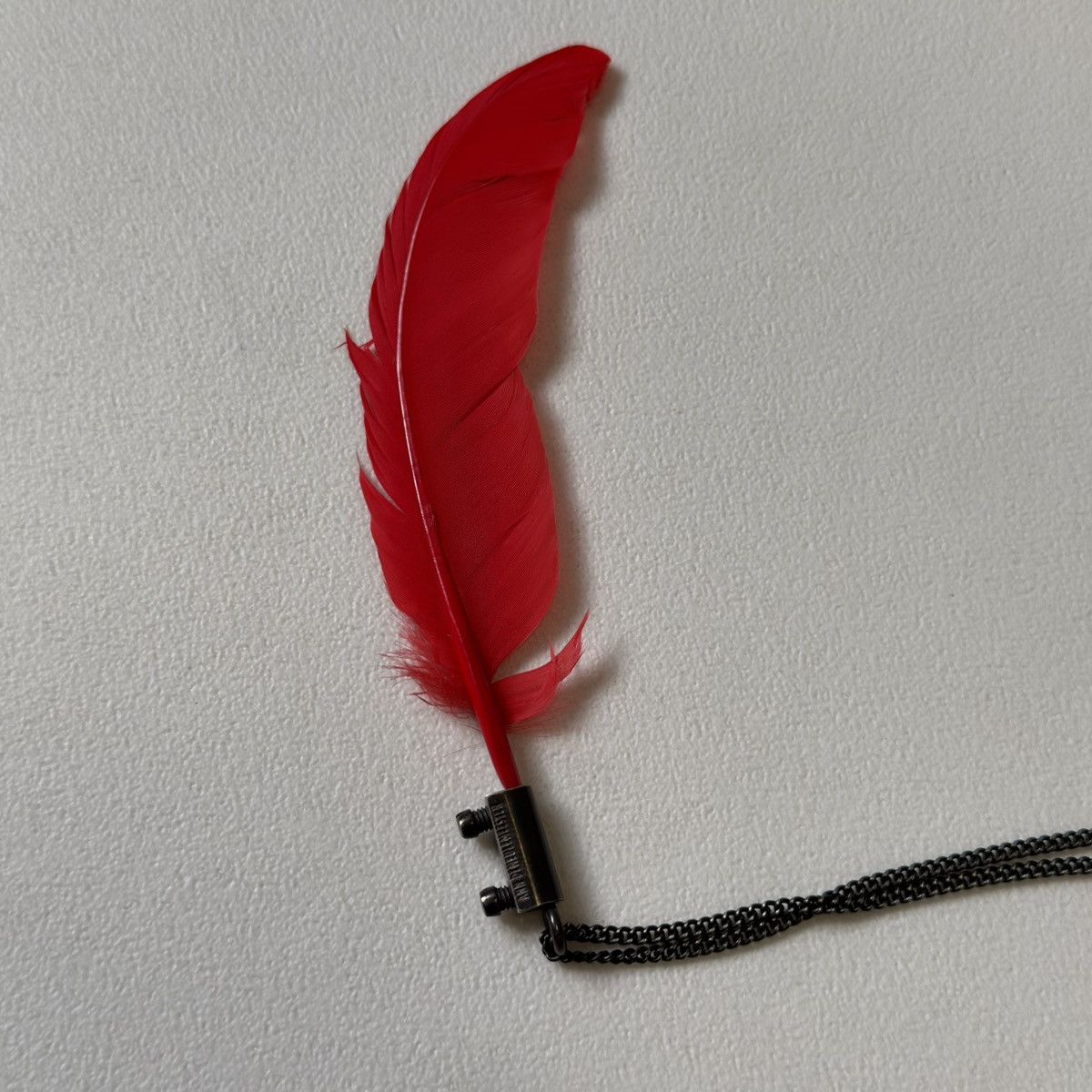 Ann Demeulemeester Late 2000s ‘Red Feather’ Chain Necklace Size ONE SIZE - 11 Thumbnail
