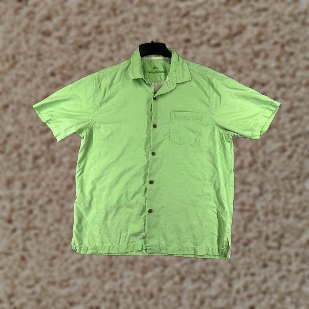 Tommy Bahama Tommy Bahama Shirt Men Large Green Button-Up Diamond Hawaiian Pocket Vacation Shirt Size US L / EU 52-54 / 3 - 1 Thumbnail