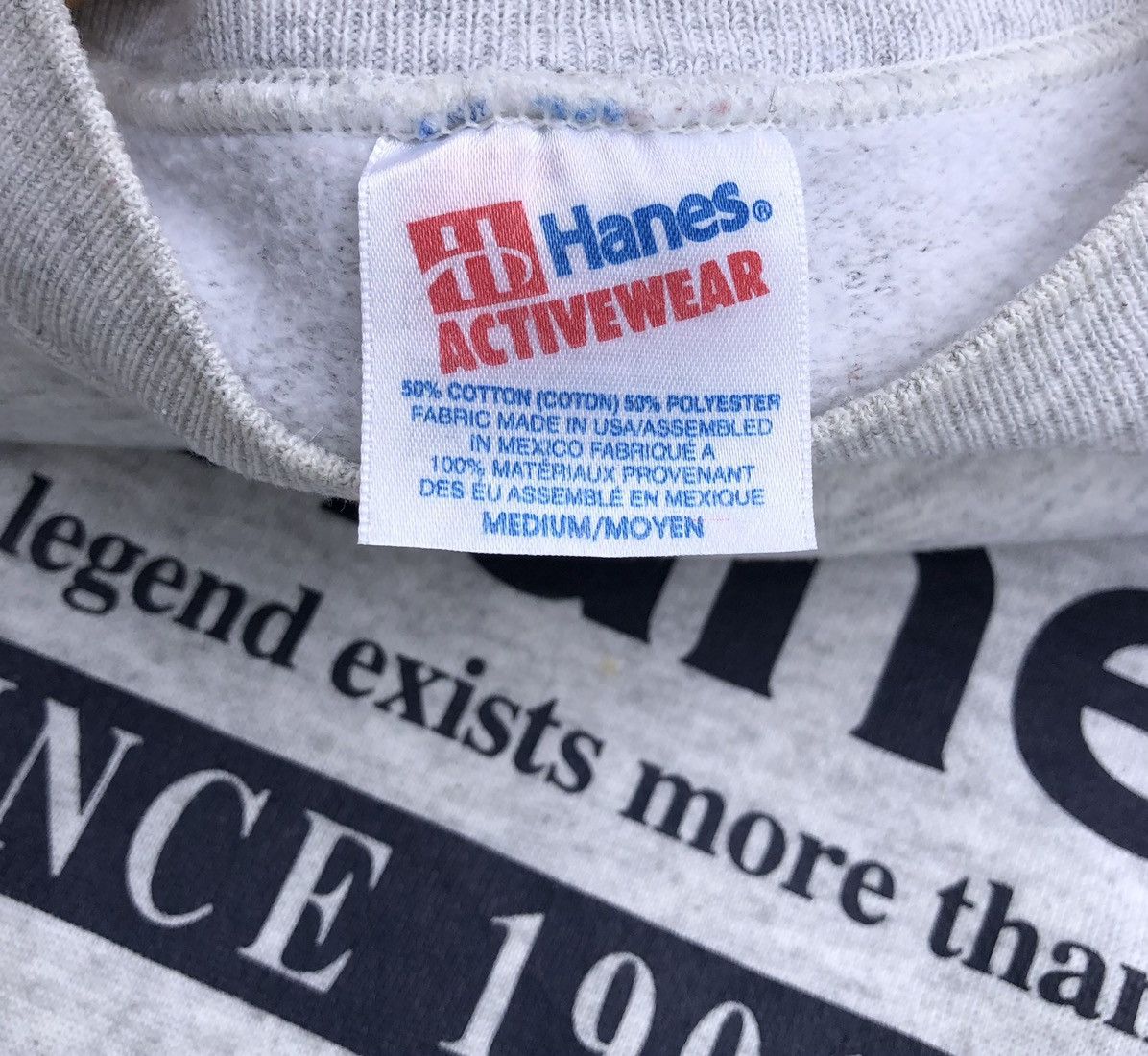 Vintage Vintage 90s Hanes Print Logo Sweatshirt Size US M / EU 48-50 / 2 - 12 Thumbnail