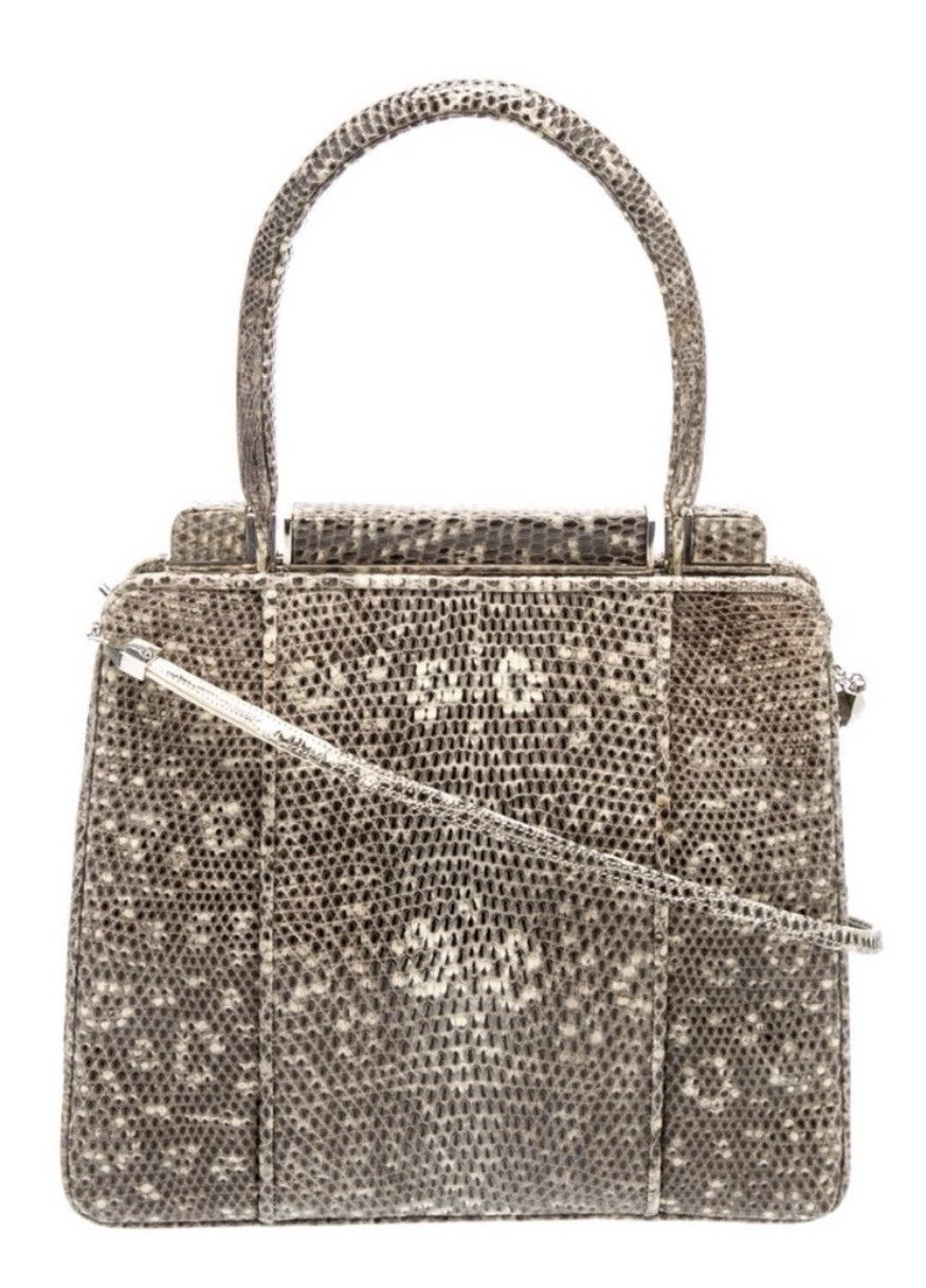 Judith Leiber Judith Leiber Lizard Shoulder Bag in Brown Lizard Size ONE SIZE - 1 Thumbnail
