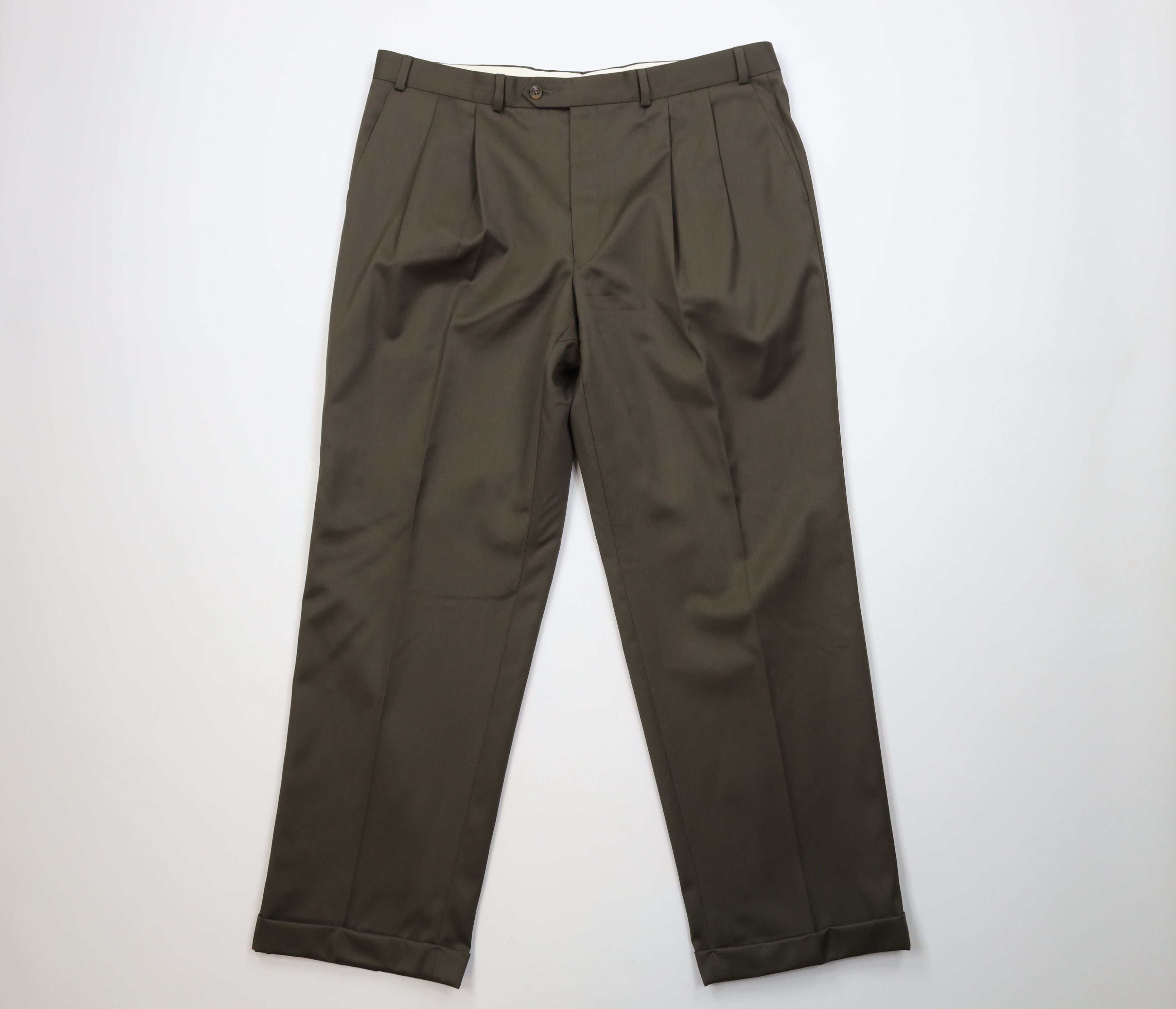 Ralph Lauren Vintage Ralph Lauren Super 100s Wool Wide Leg Chino Pants Size US 38 / EU 54 - 1 Thumbnail