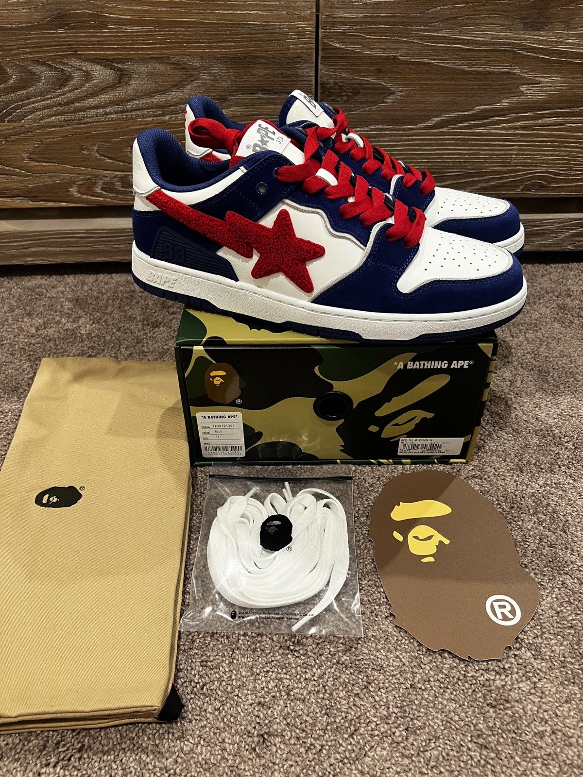 Bape Brand new A Bathing Ape Bape SK8 Sta M2 blue Size US 12 / EU 45 - 1 Thumbnail