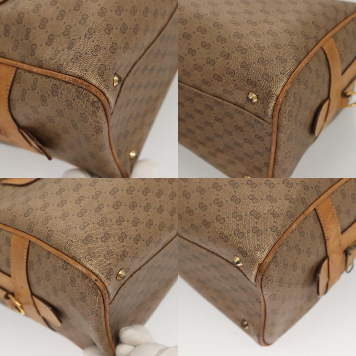 Gucci GUCCI Micro GG Supreme Hand Bag Pvc Leather Brown Gold 002 Size ONE SIZE - 10 Thumbnail