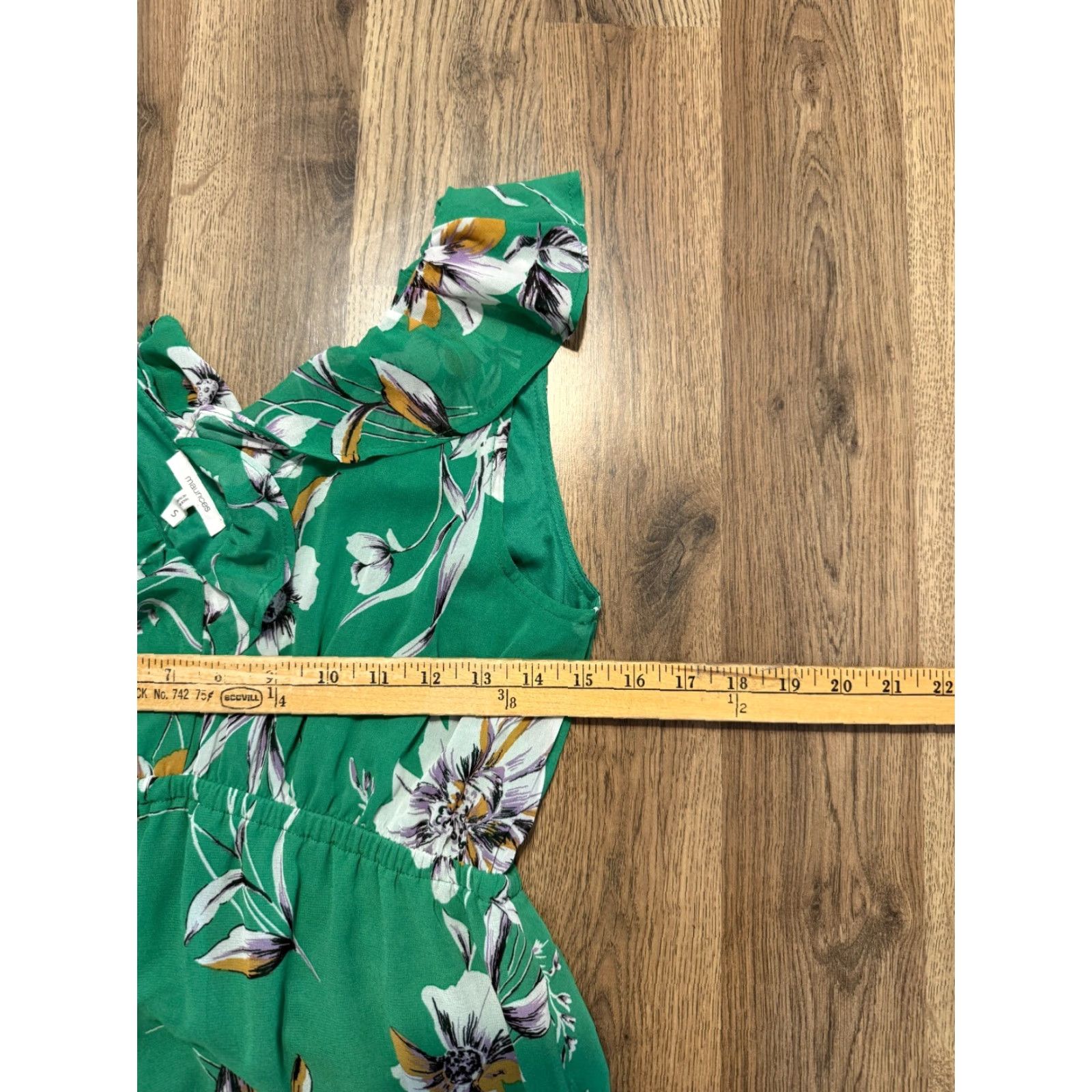 Vintage VINTAGE Maurices Dress Womens Tank Dress Vneck NWT Floral Green White Brown Purple Sleeveless Knee Length Small Girls Size S / US 4 / IT 40 - 7 Thumbnail
