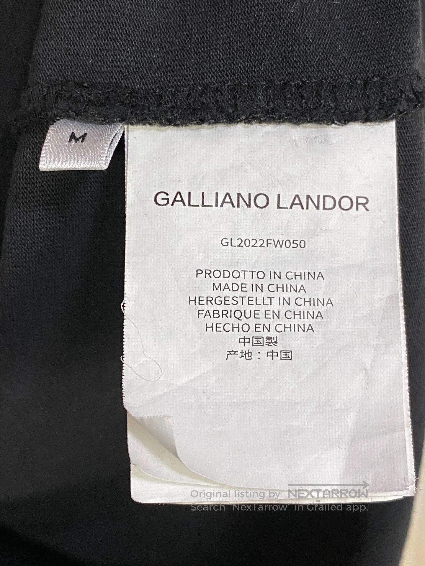 Vintage GALLIANO LANDOR Black Short Sleeve T. Size US M / EU 48-50 / 2 - 6 Thumbnail