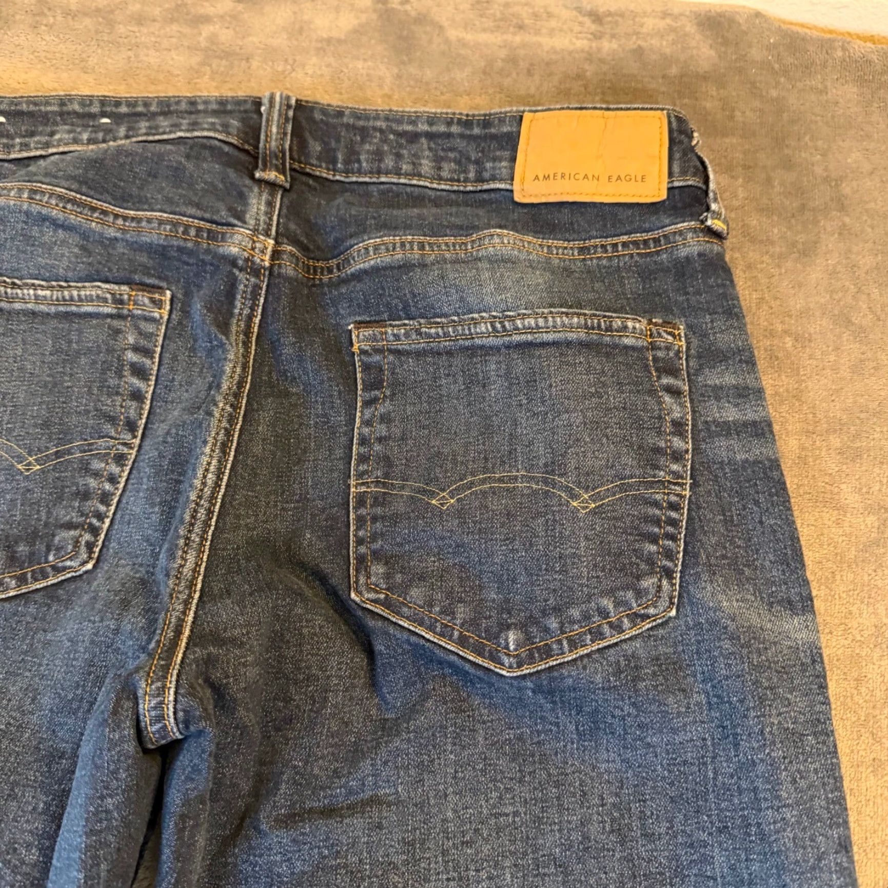 Vintage American Eagle Jeans Athletic Fit Airflex+ 30x32 Denim Blue Stretch 5-Pocket Mens Jeans Size US 30 / EU 46 - 4 Thumbnail