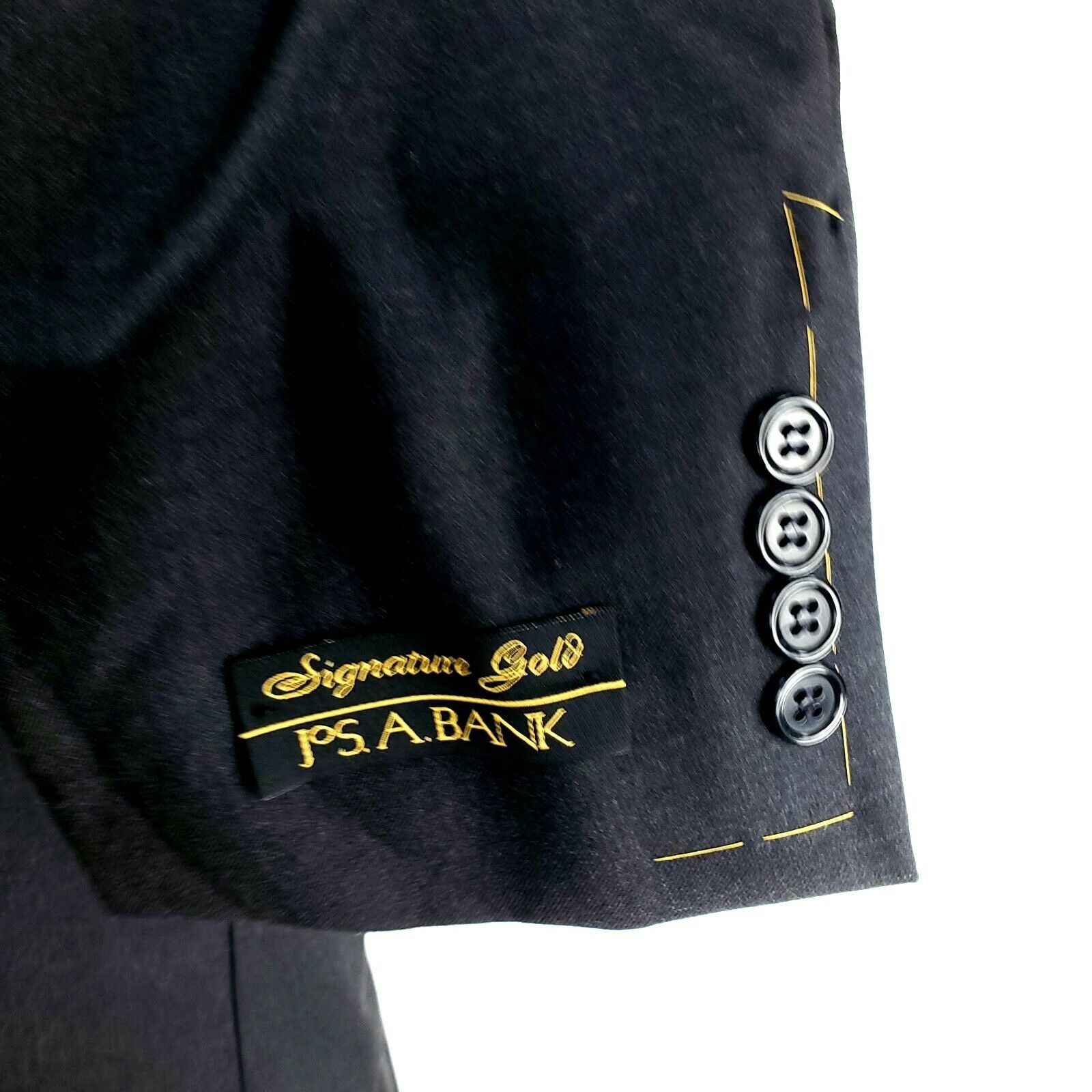 Jos. A. Bank NEW Jos A Bank Signature Gold 44R 2 Button Charcoal Gray Woo Size 44R - 3 Thumbnail