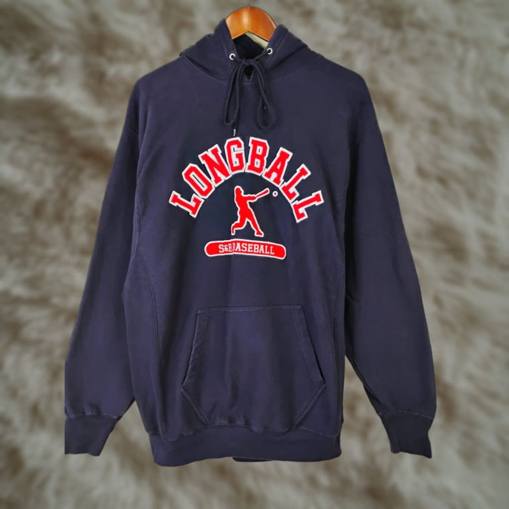 Vintage VINTAGE Steve & Barry's Hoodie Sweatshirt Long Sleeve Large Blue Heavyweight Hooded Baseball Pullover Mens Size US L / EU 52-54 / 3 - 1 Thumbnail