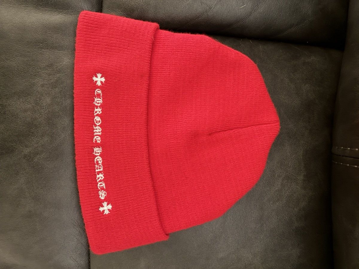 Chrome Hearts Chrome Hearts Red Beanie Size ONE SIZE - 3 Thumbnail