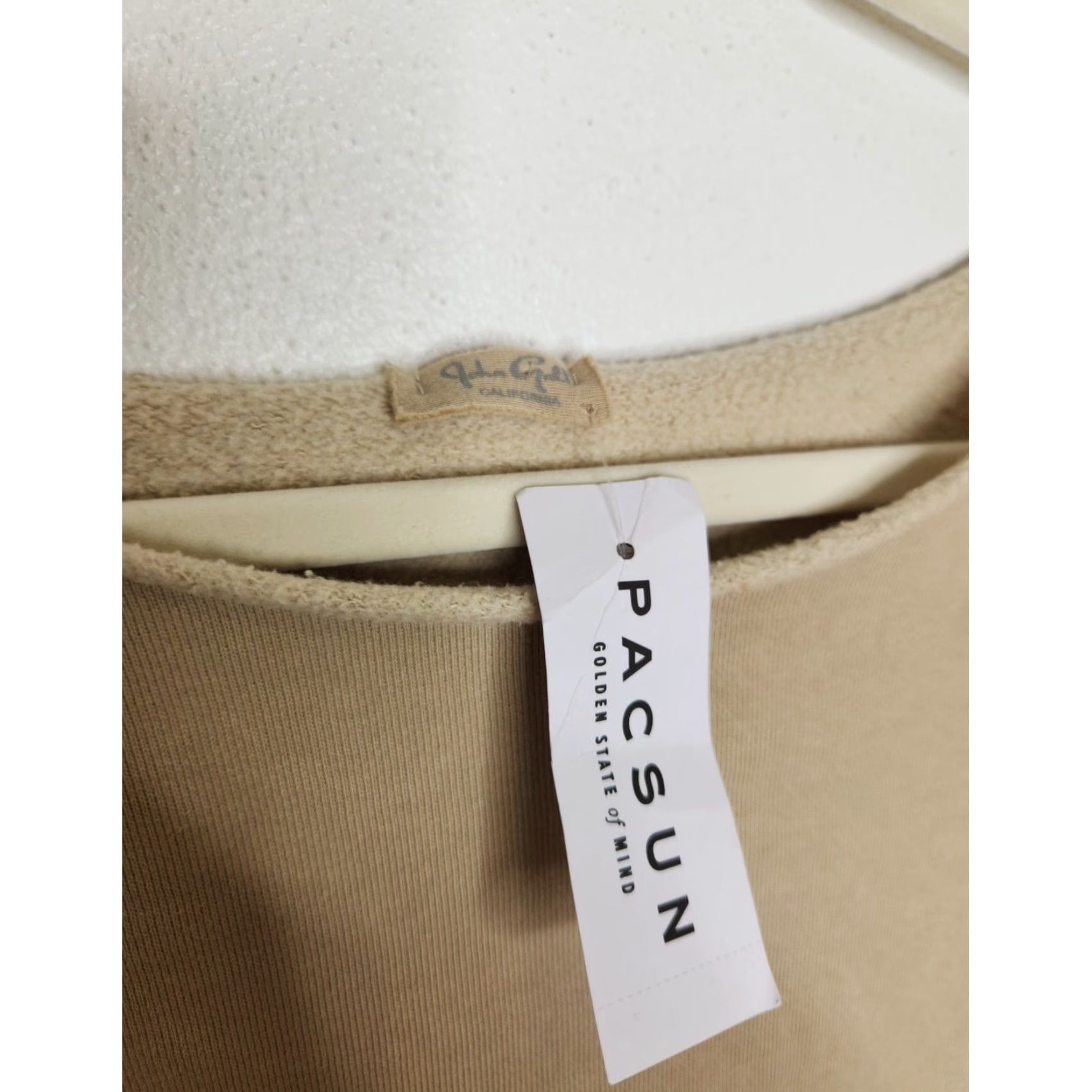 Vintage VINTAGE John Galt Shirt Womens One Size Tan NWT y2k Workou t Crop Sweatshirt Tank Khaki Potency? Size ONE SIZE - 3 Thumbnail