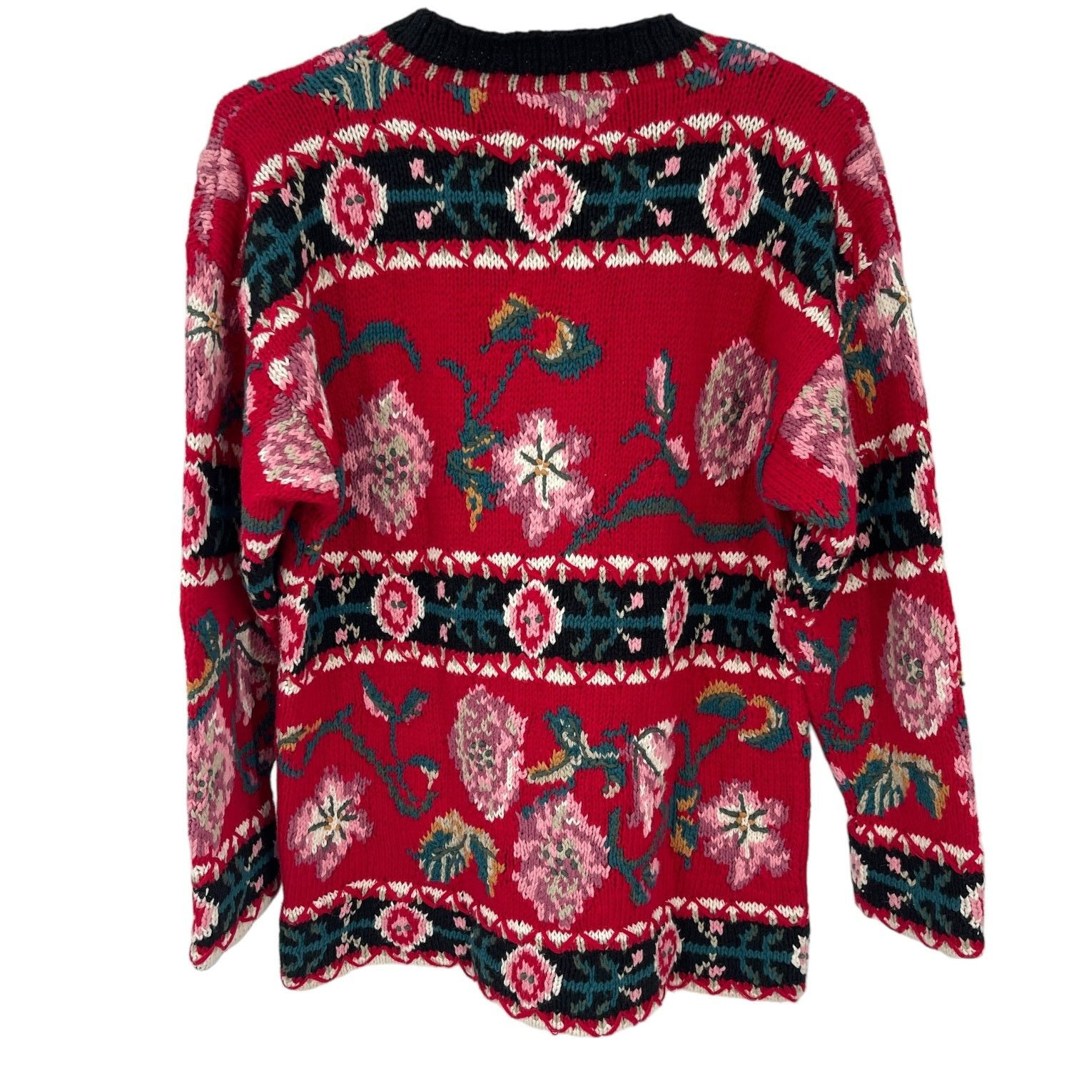 Express Express Vintage 80 Hand Knit Floral Sweater Oversized XS S M Size S / US 4 / IT 40 - 5 Thumbnail