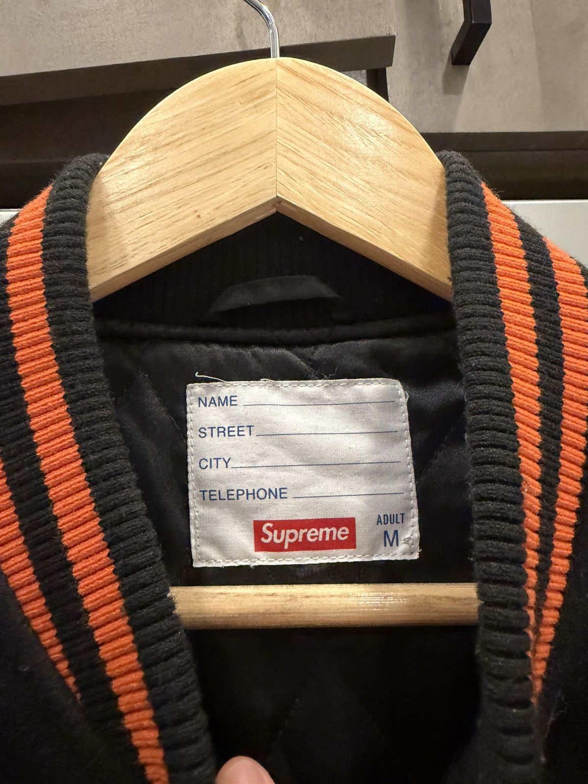 Supreme Supreme Black Leather Varsity Jacket Size US M / EU 48-50 / 2 - 2 Thumbnail