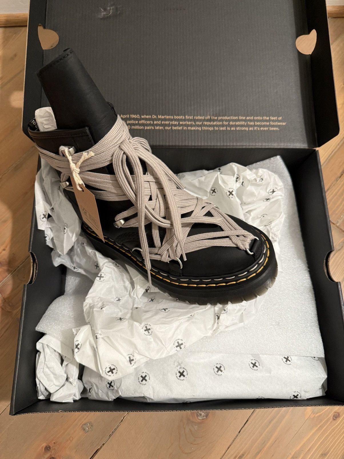 Dr. Martens × Rick Owens 1460 Megalace Quad Rick Owens Size US 6 / IT 36 - 4 Thumbnail