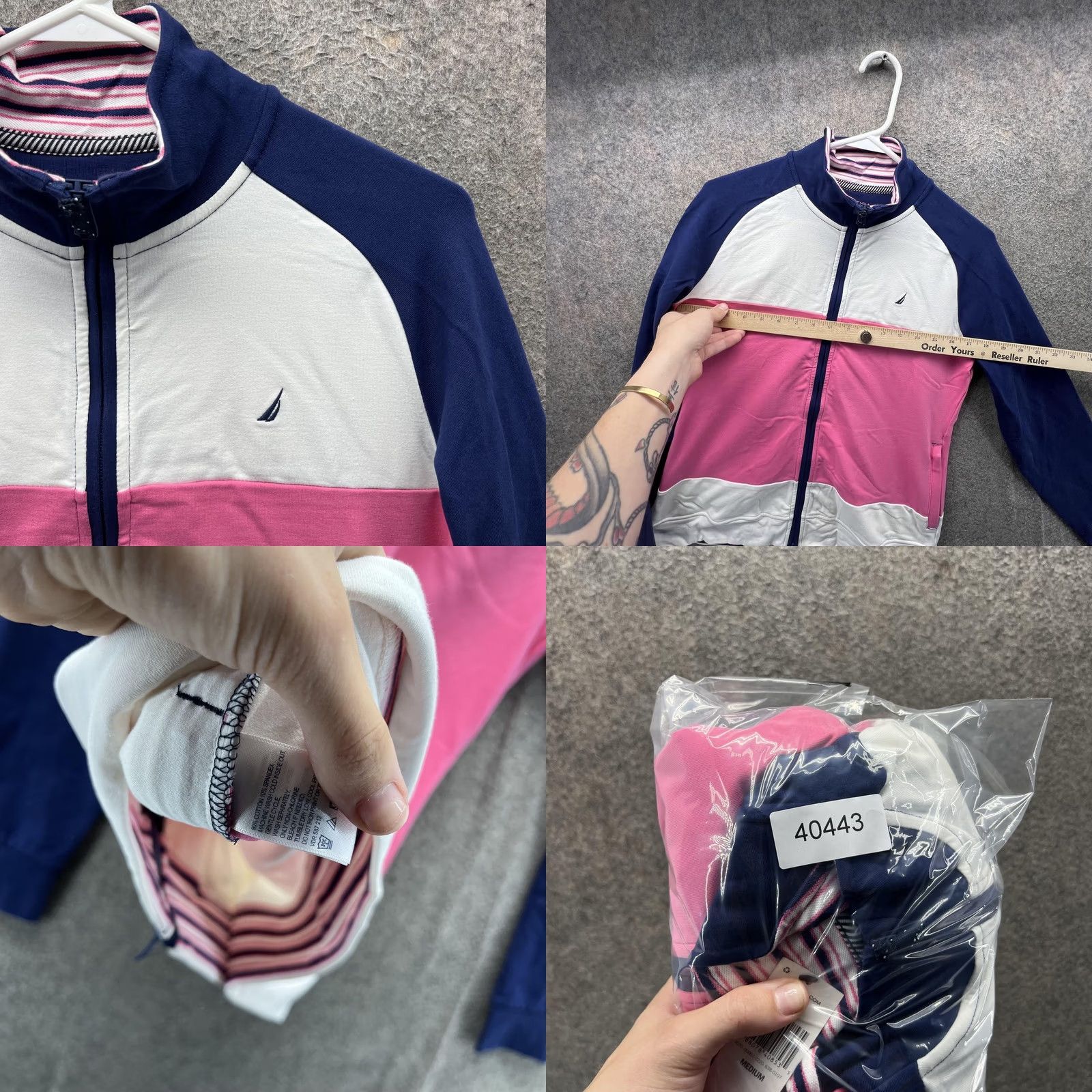 Nautica Nautica Jacket Womens Medium Multicolor Colorblock Full Zip Track Stretch Top Size M / US 6-8 / IT 42-44 - 8 Thumbnail