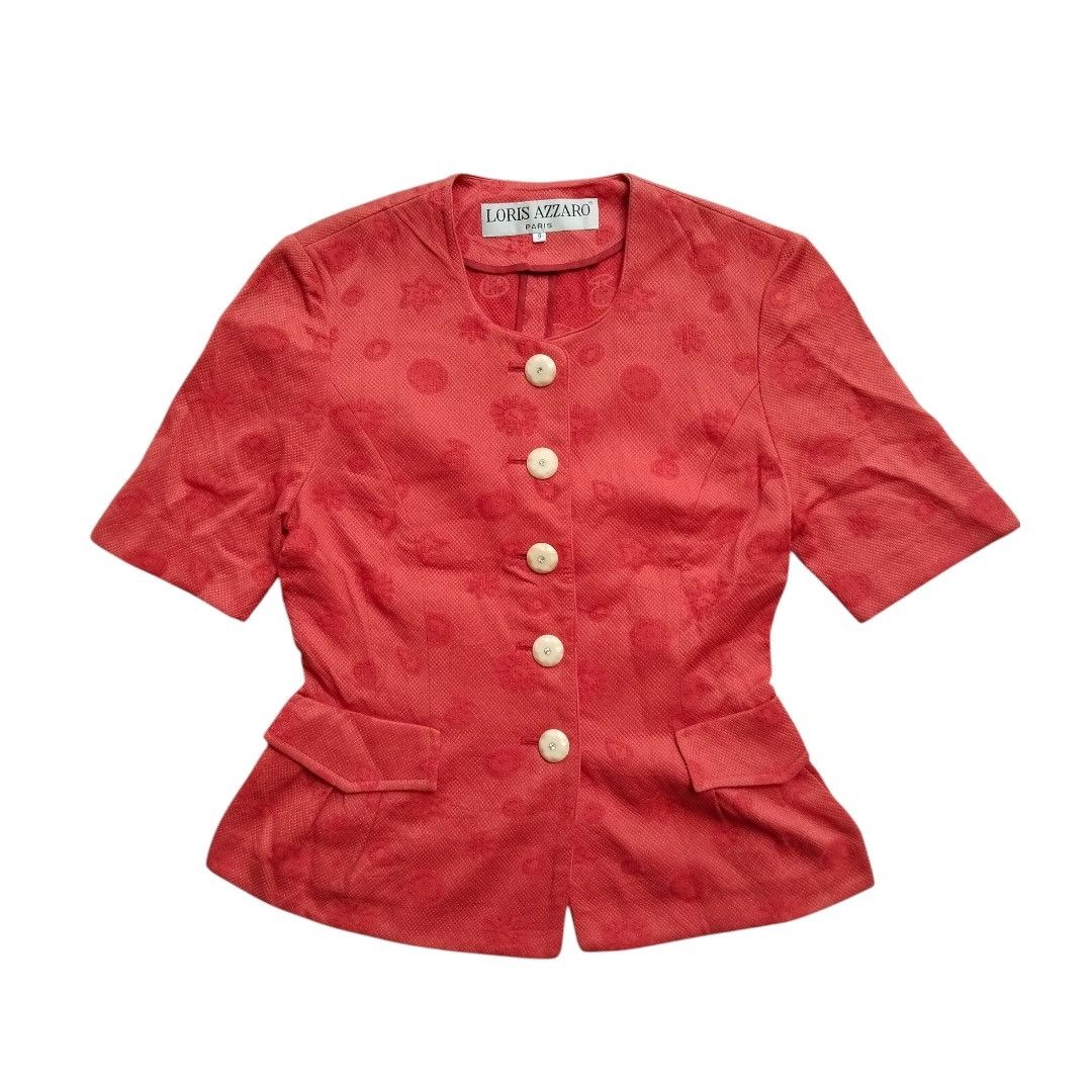 Thierry Mugler Vintage Loris Azzaro jaquard pattern blazers Size M / US 6-8 / IT 42-44 - 1 Thumbnail