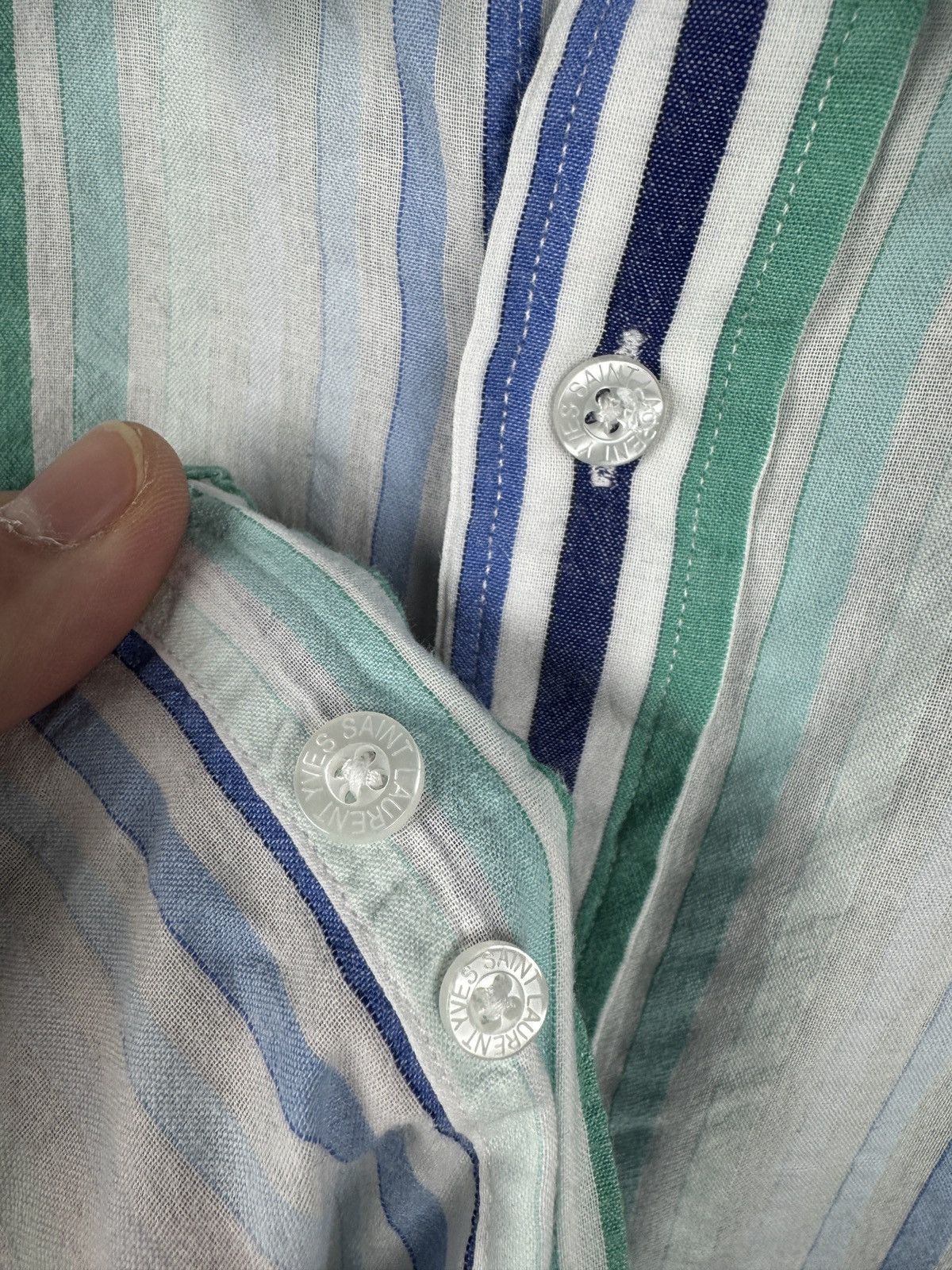 Yves Saint Laurent Yves Saint Laurent Striped Long Sleeve Shirt Button Up SizeL Size US L / EU 52-54 / 3 - 9 Thumbnail