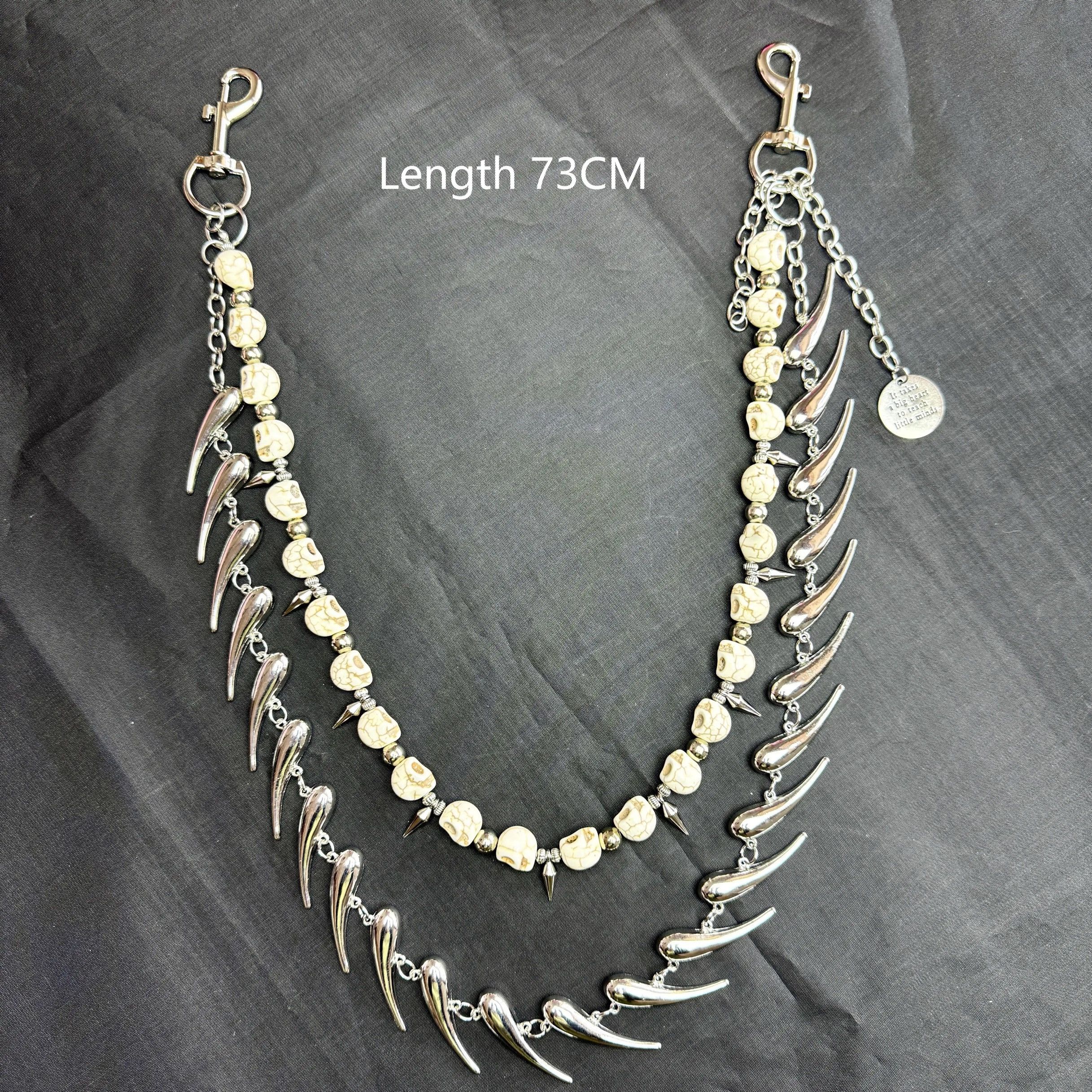 Other Punk Double Layer Spiked Skull Buck Tooth Keychain Size ONE SIZE - 4 Thumbnail