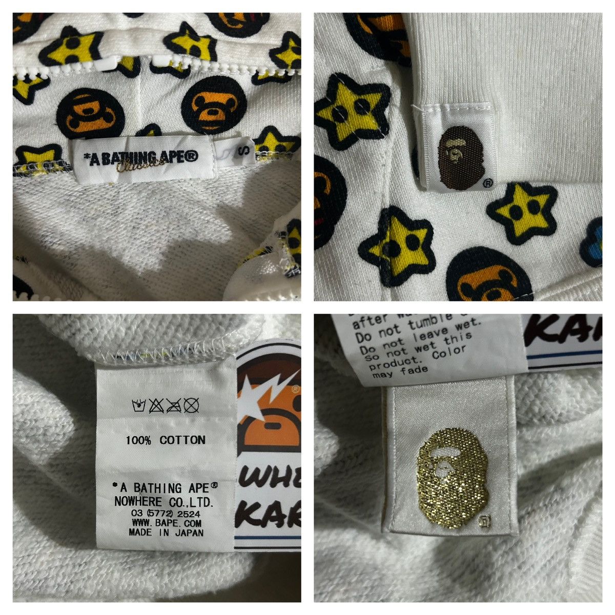 Bape Bape Baby Milo Monogram Full Zip Hoodie Size US S / EU 44-46 / 1 - 9 Thumbnail
