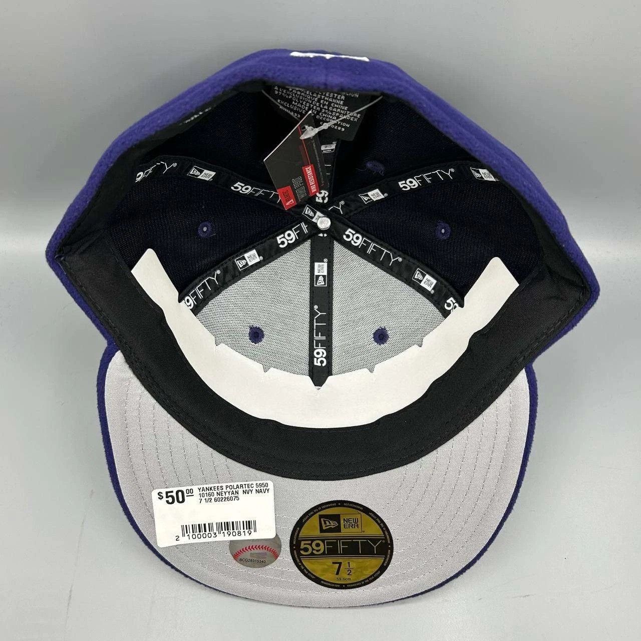 New Era New York Yankees Hat Men 7 1/2 Blue Gray MLB Fitted Cap New Size ONE SIZE - 2 Thumbnail