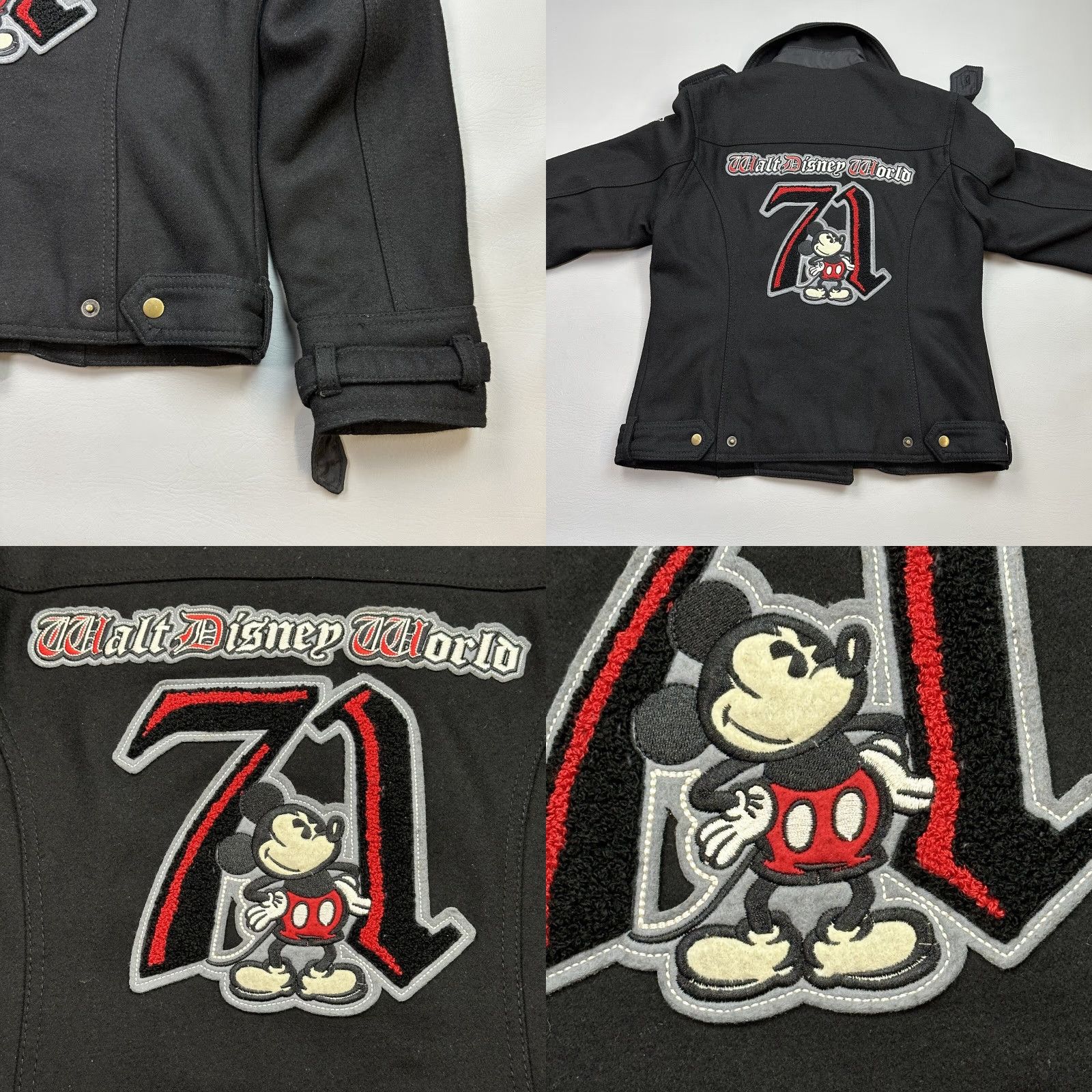 Disney VINTAGE Disney Peacoat Jacket Women's M Black Wool Blend 71 Logo Embroidered Button, Logo, Collared, Inner Pockets, Dry Clean Only, 80s 90s Theme Size M / US 6-8 / IT 42-44 - 9 Thumbnail